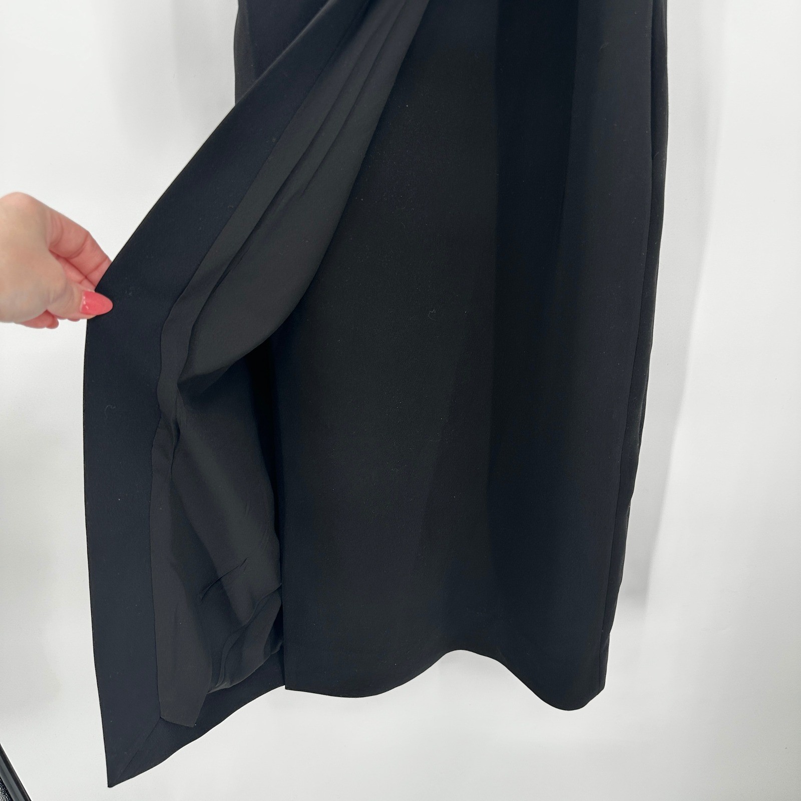 Modern Citizen Black Sleeveless Belted Wrap Midi Dress Grommet Belt XS Workwear