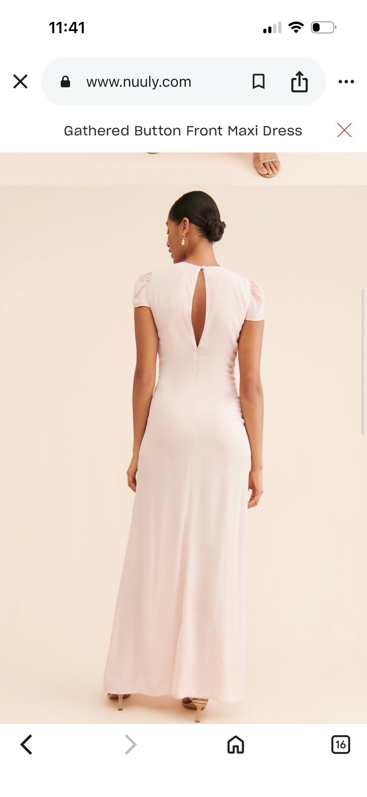 Free People NWT Light Rose Pink Long Dress With Slit And Button Details
