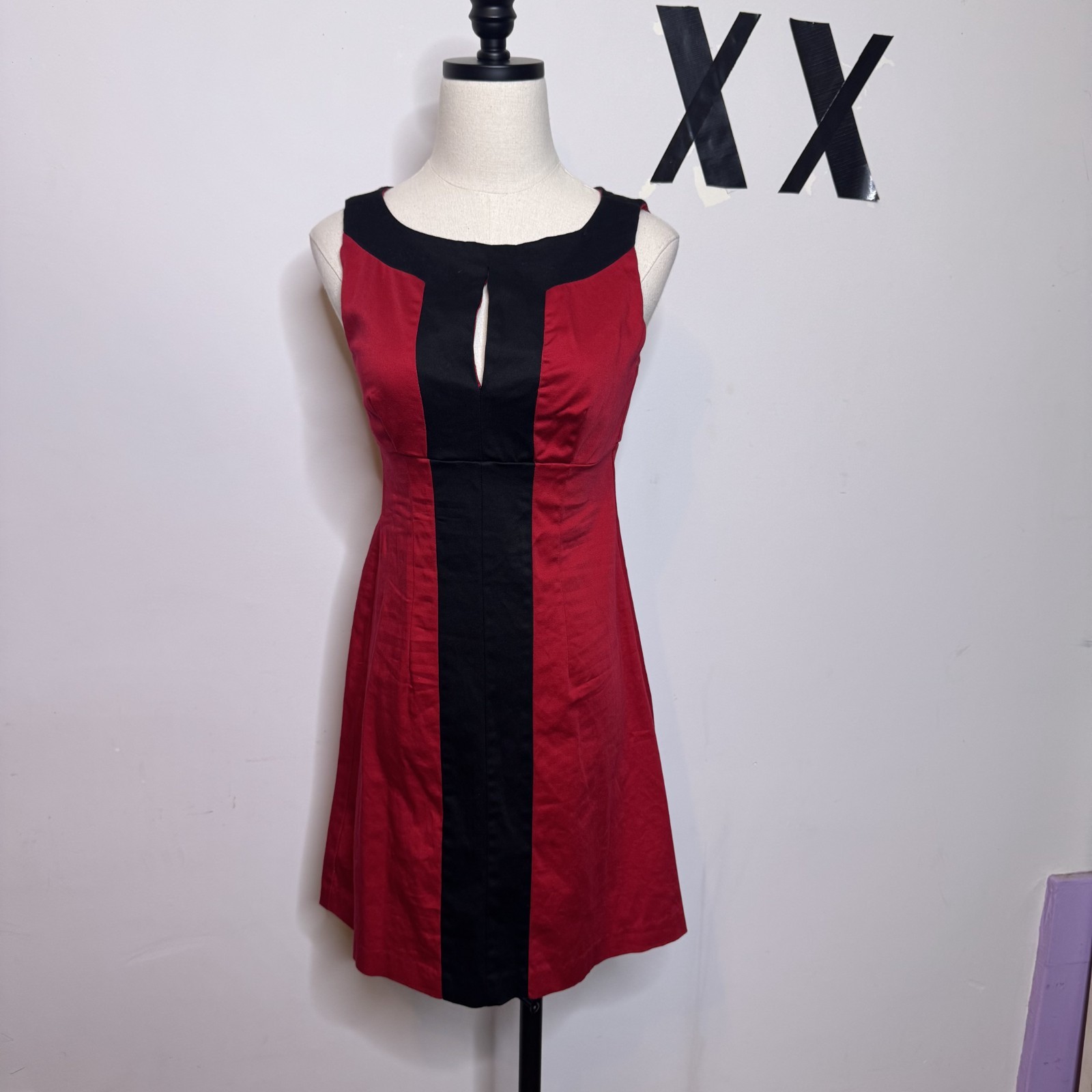 Vintage 90s City Triangles Mod Colorblock Mini Dress Cutout A-Line Grunge XS S