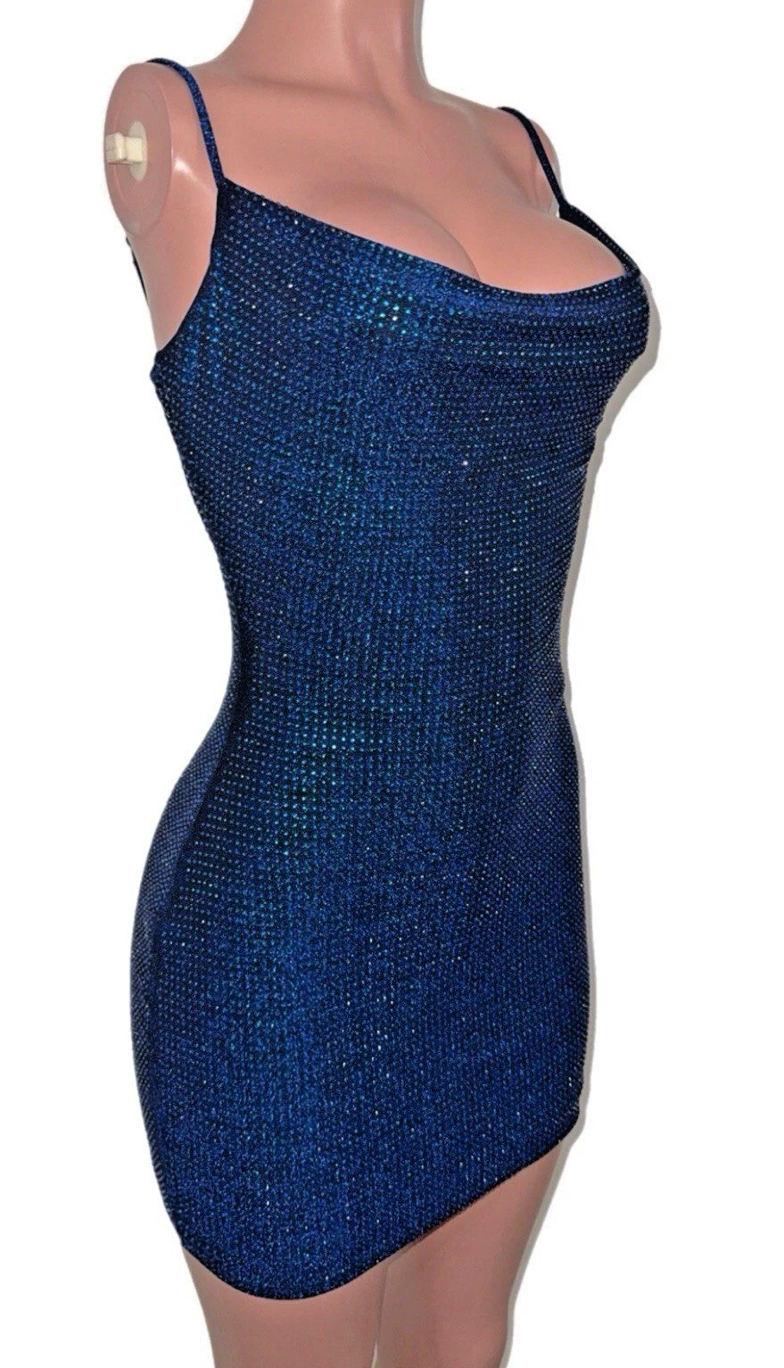 Windsor L Royal Blue Rhinestone Club Dance Party Dress NWT Prom Cocktails Date