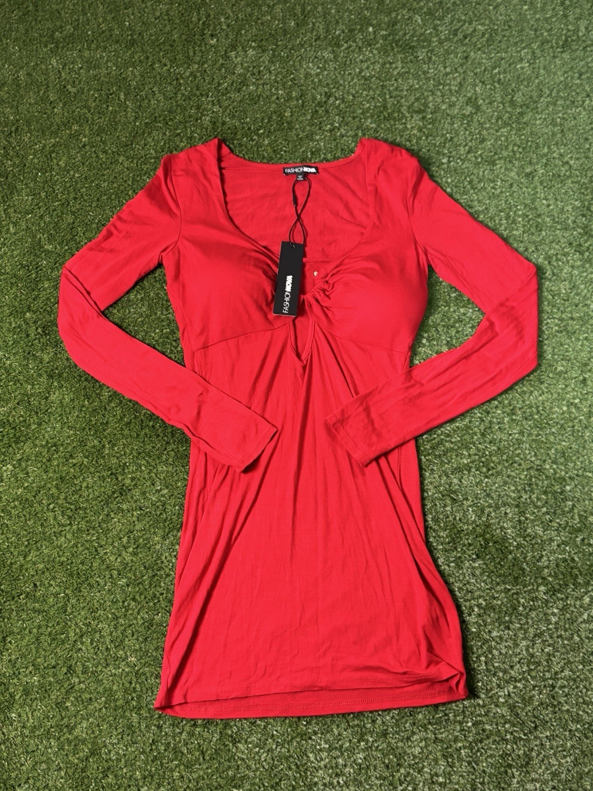 Fashion Nova Red Dress Longsleeve