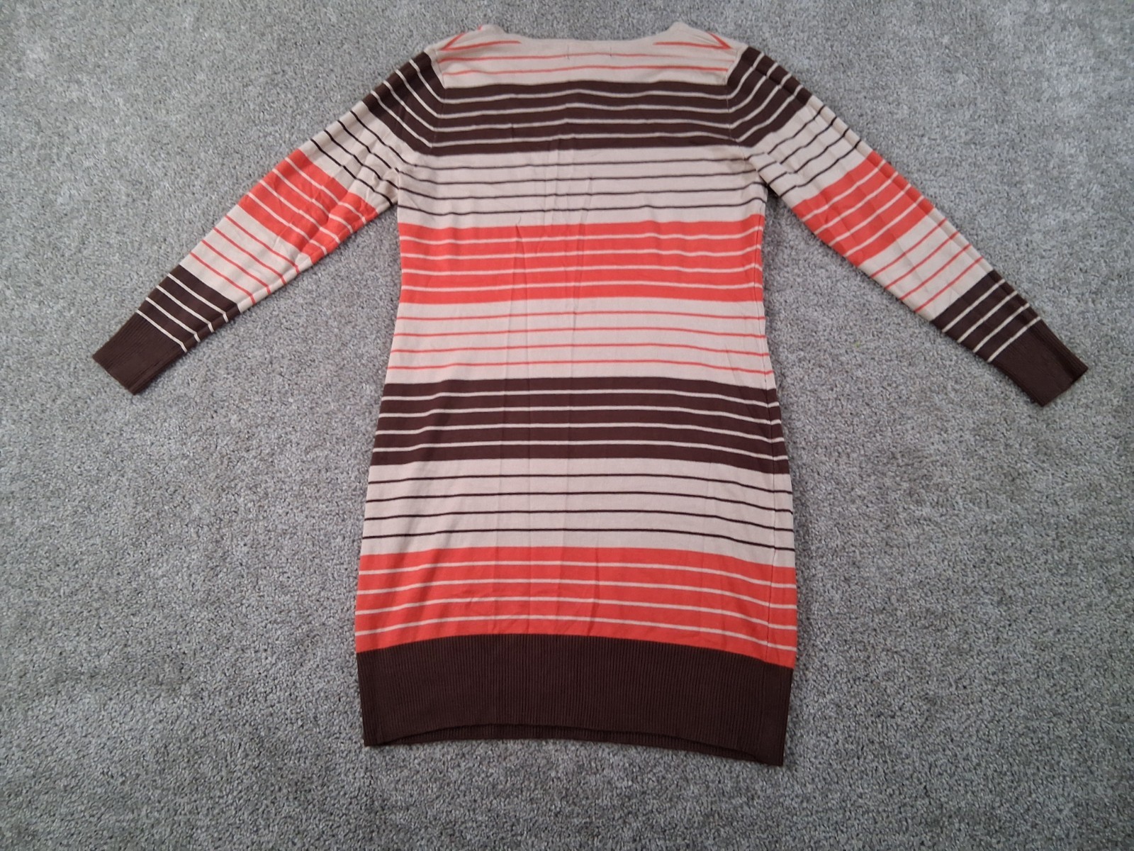 SayWhat 1X Womens Sweater Dress Rayon Blend Beige Stripe NWOT