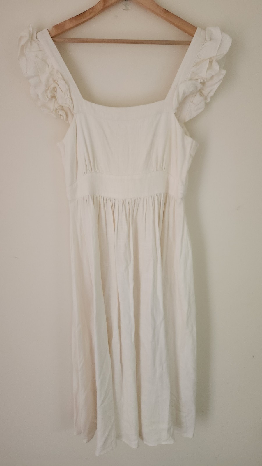 Spell & The Gypsy Lisa Danielle ~ Darling Frill Sleeve Dress White L Fit M 12