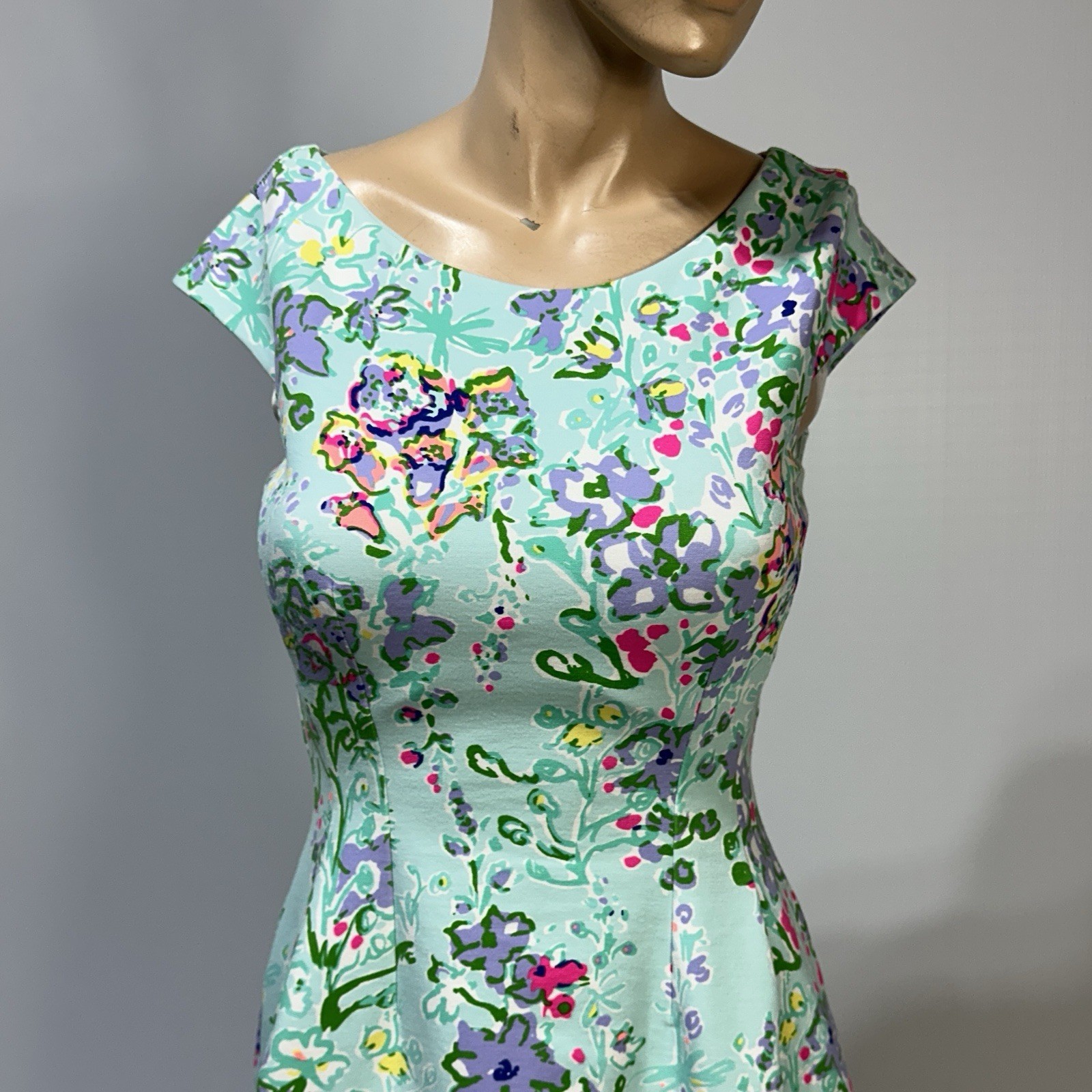 Lilly Pulitzer Briella Poolside Blue Southern Charm Dress Size XS Fit & Flare