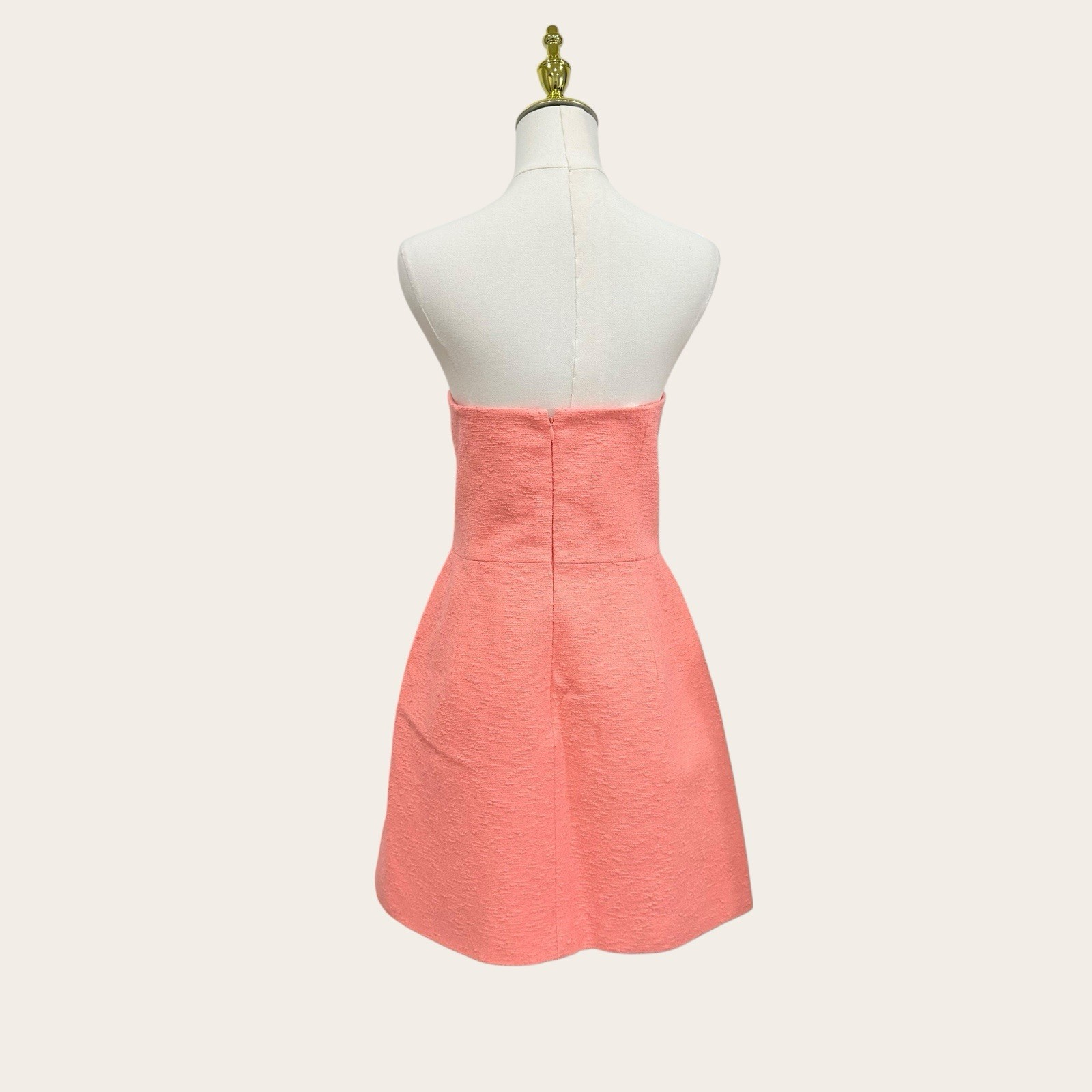 Carolina Herrera Embroidered Strapless Mini Dress Sunset Coral SZ 12 NWT $3490