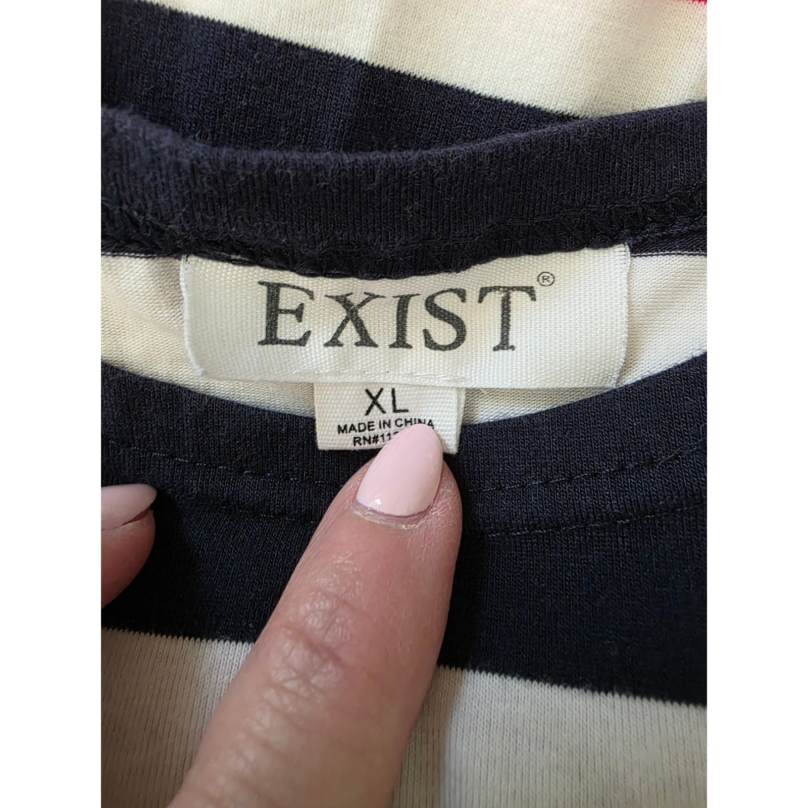 Beach by Exist Nautical Striped Red White Blue y2k Pockets Dress Womens XL