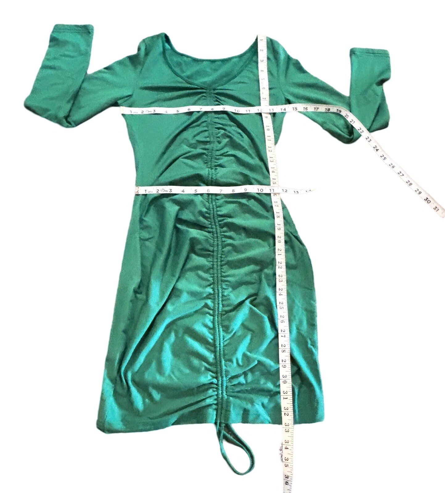 Women’s Green Off Shoulder Front Tie Bodycon Dress Size M New
