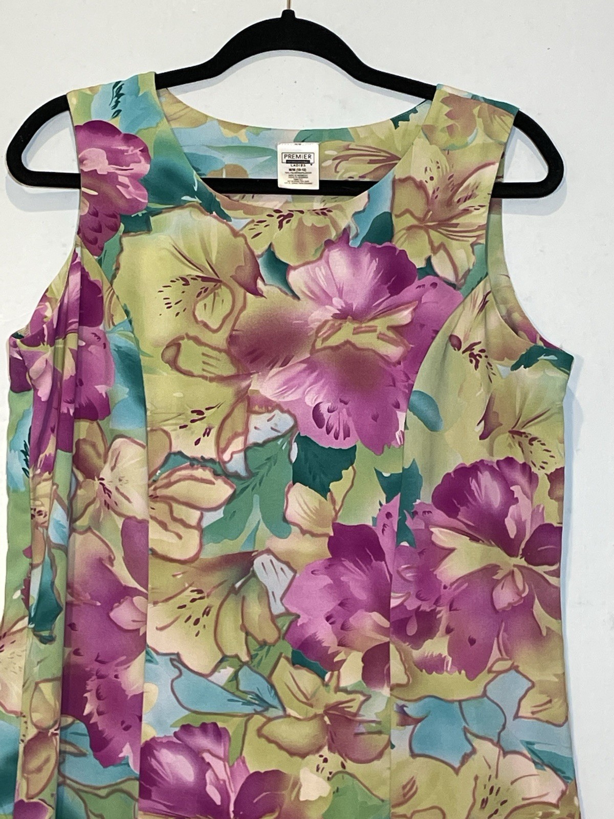 Premier International Watercolor Floral Maxi Dress Size M Hawaiian Tropical