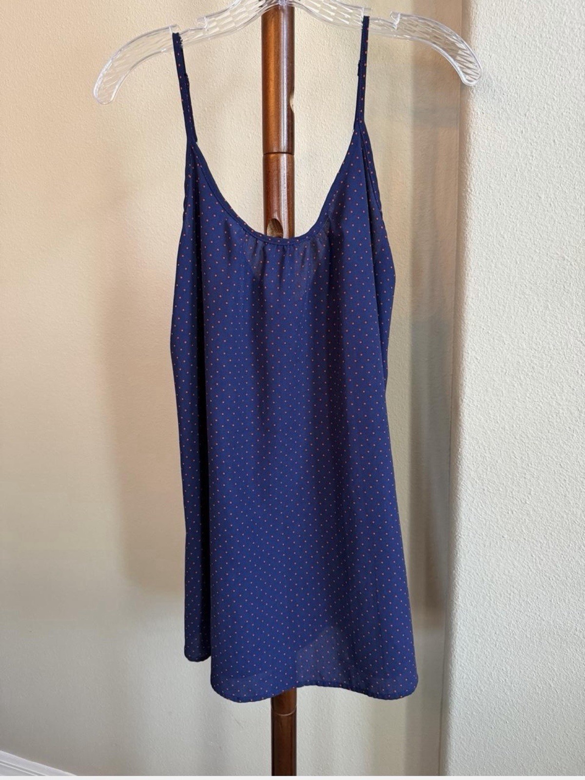 Forever 21 Blue & Red Polka Dot Slip Mini Dress Size Small