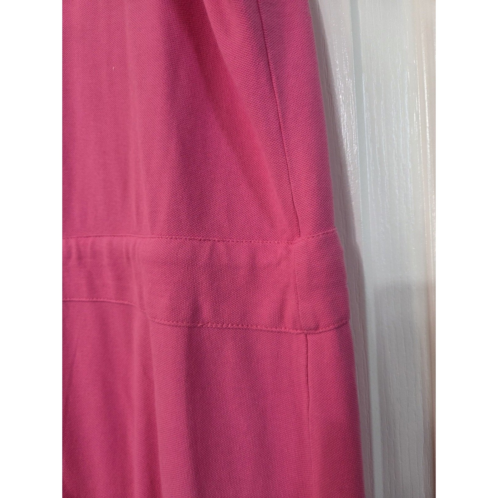 Peter Millar Bright Pink Stretchy Drawstring Waist Tank Midi Dress, Size Small