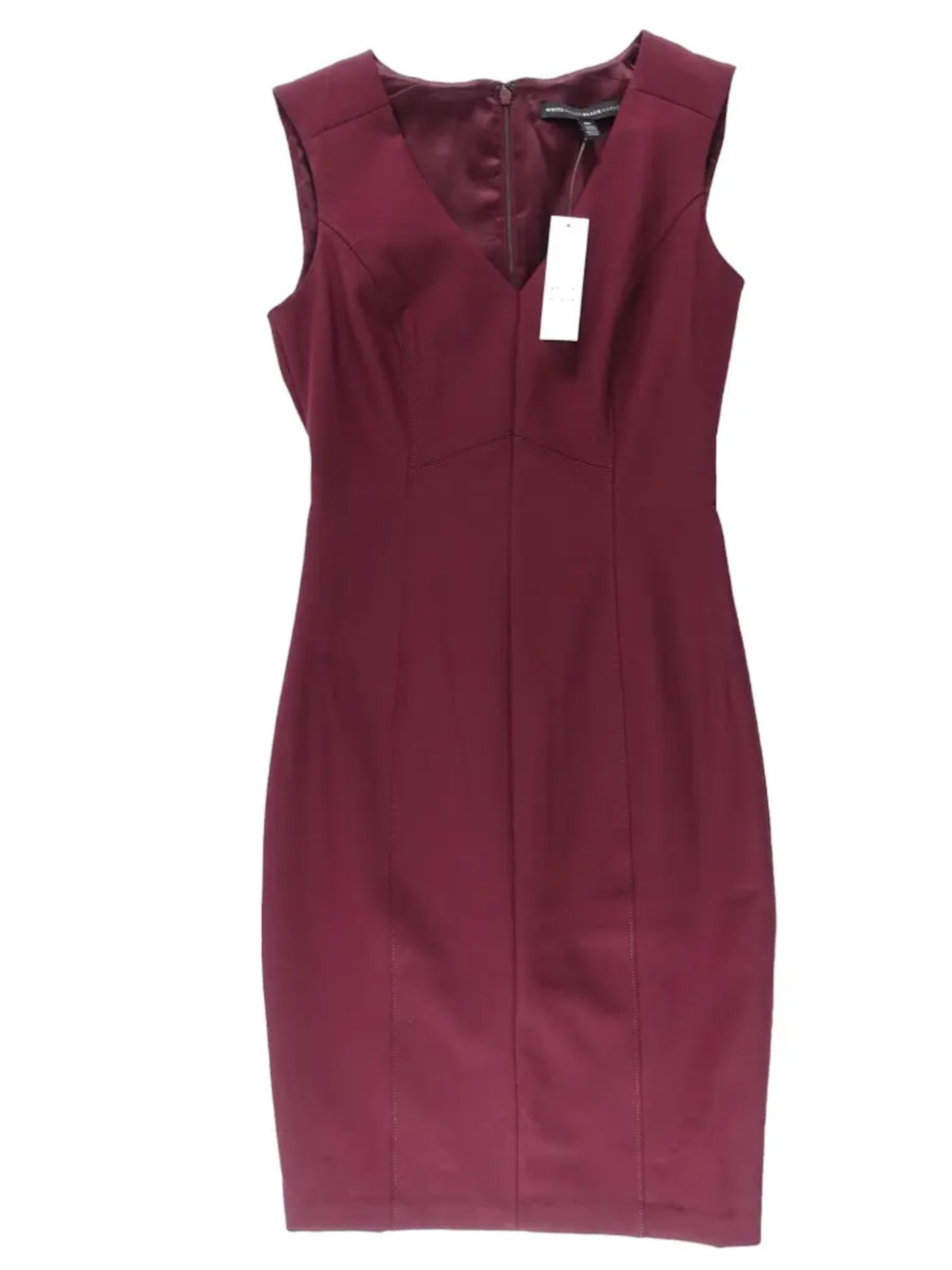 WHITE HOUSE BLACK MARKET Womens Sleeveless Above The Knee Sheath Dress
