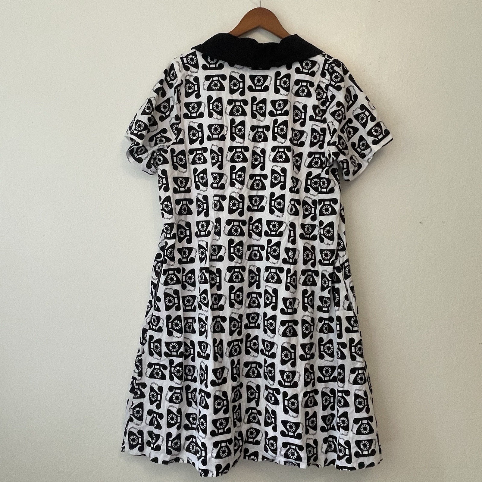 Dot & Bea by Modcloth 50s Rockabilly-Inspired Telephone Print Dress Womens 2X