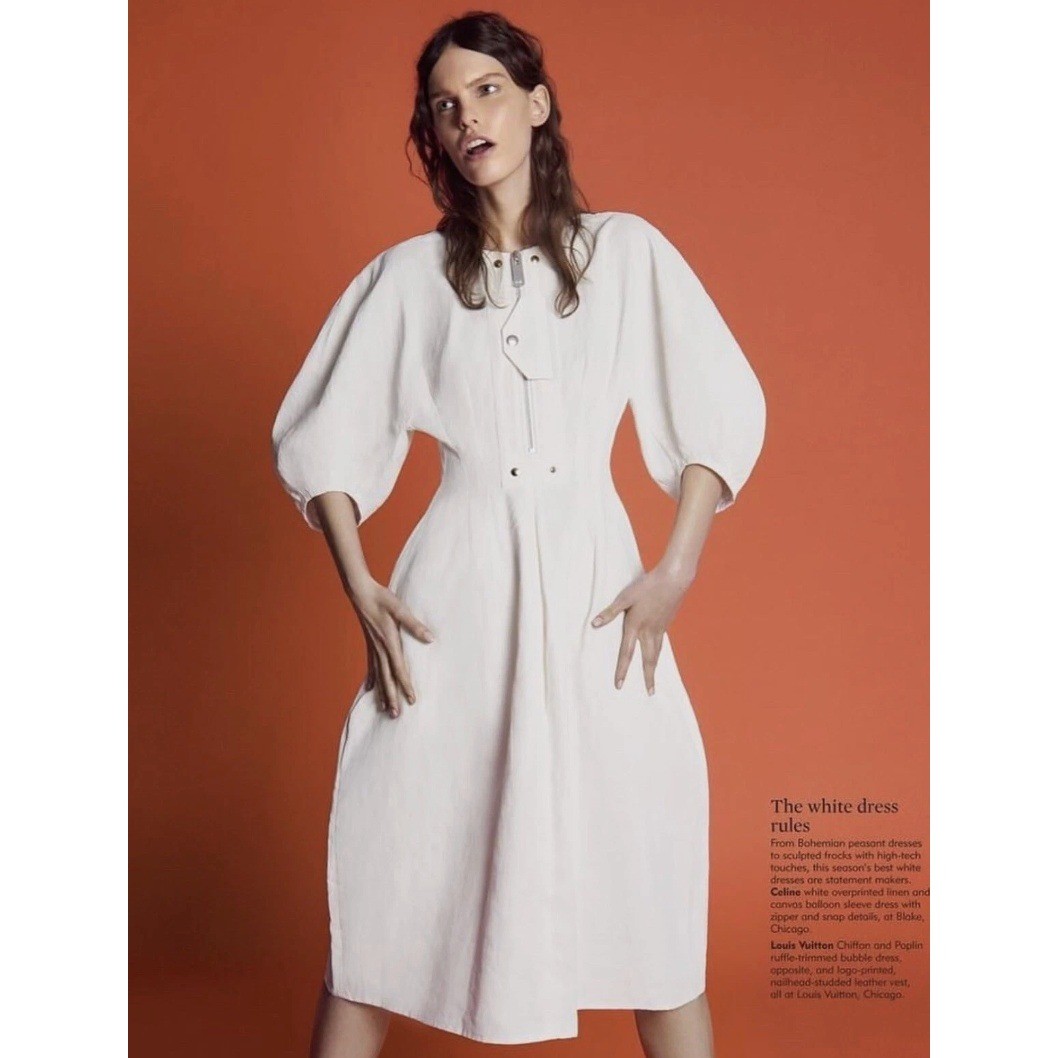 Celine Linen PHOEBE PHILO Dress Linen Blend Midi Dress No Size Cream Industrial