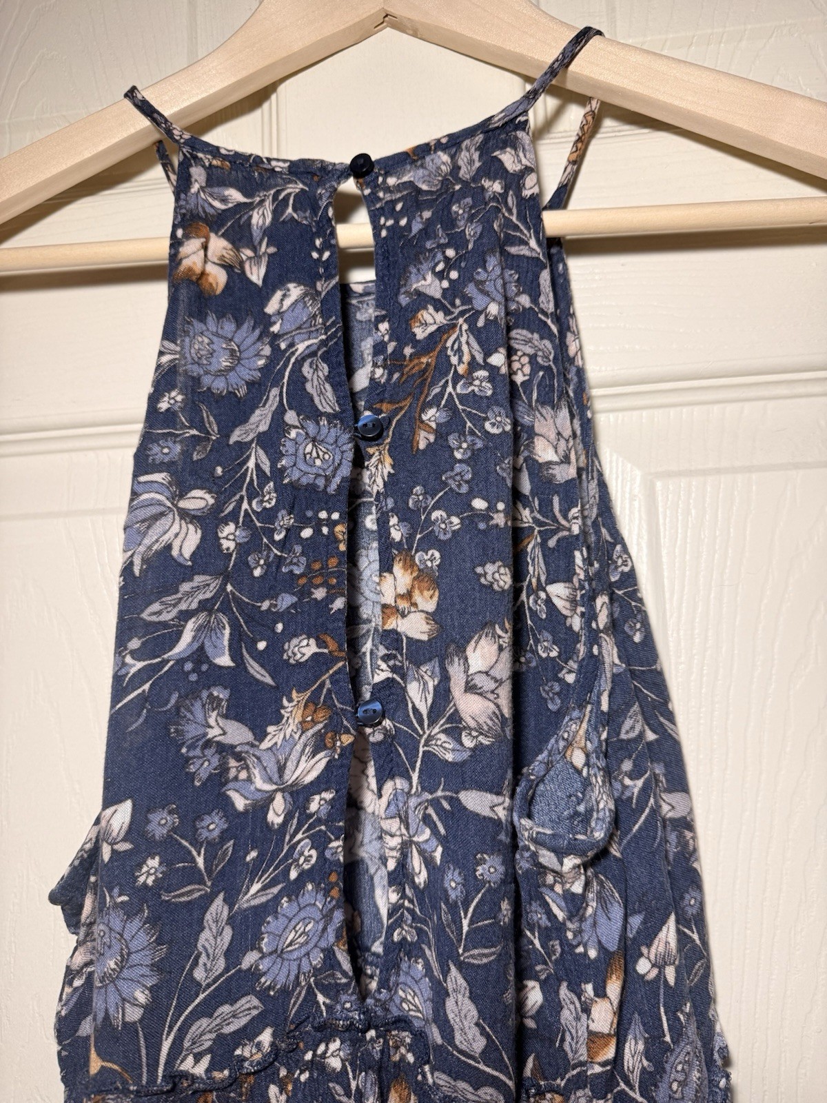 American Eagle Outfitters Floral Mini Dress Sleeveless Blue Beige White S/P
