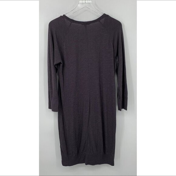 James Perse raglan tunic sweatshirt dress washed heather gray knit stretch 3 L