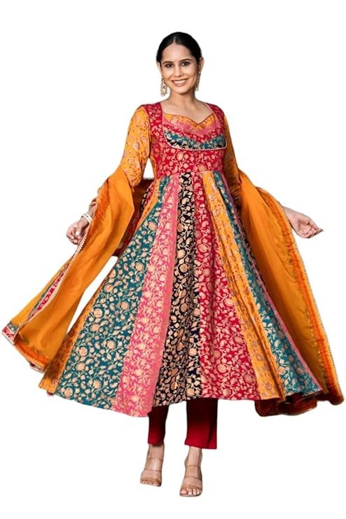 Women’s Viscose Anarkali Kurta Sets Anarkali Suit for Women Anarkali Kurta Set