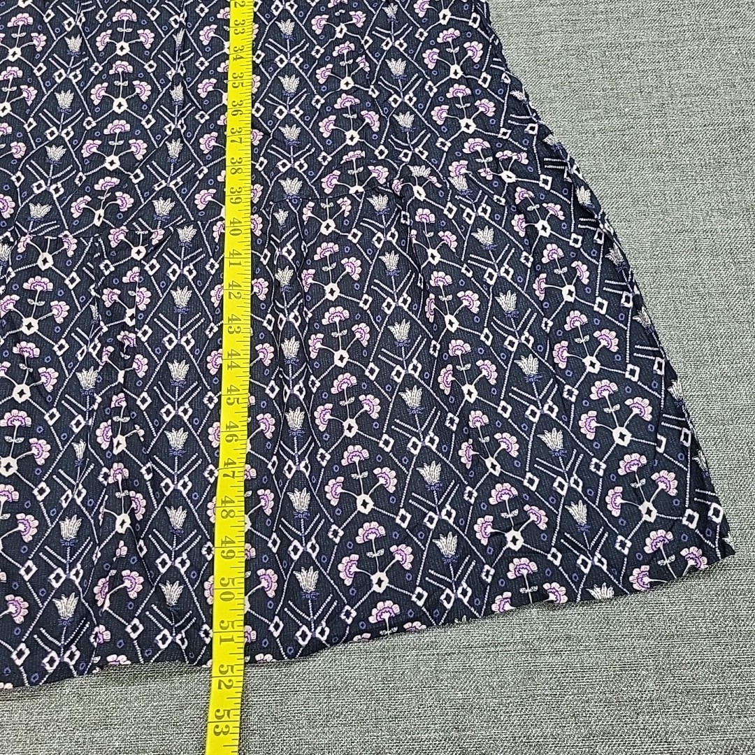 Destination 365 Womens Printed Short Sleeves Midi Dress with Smocking Medium Sz