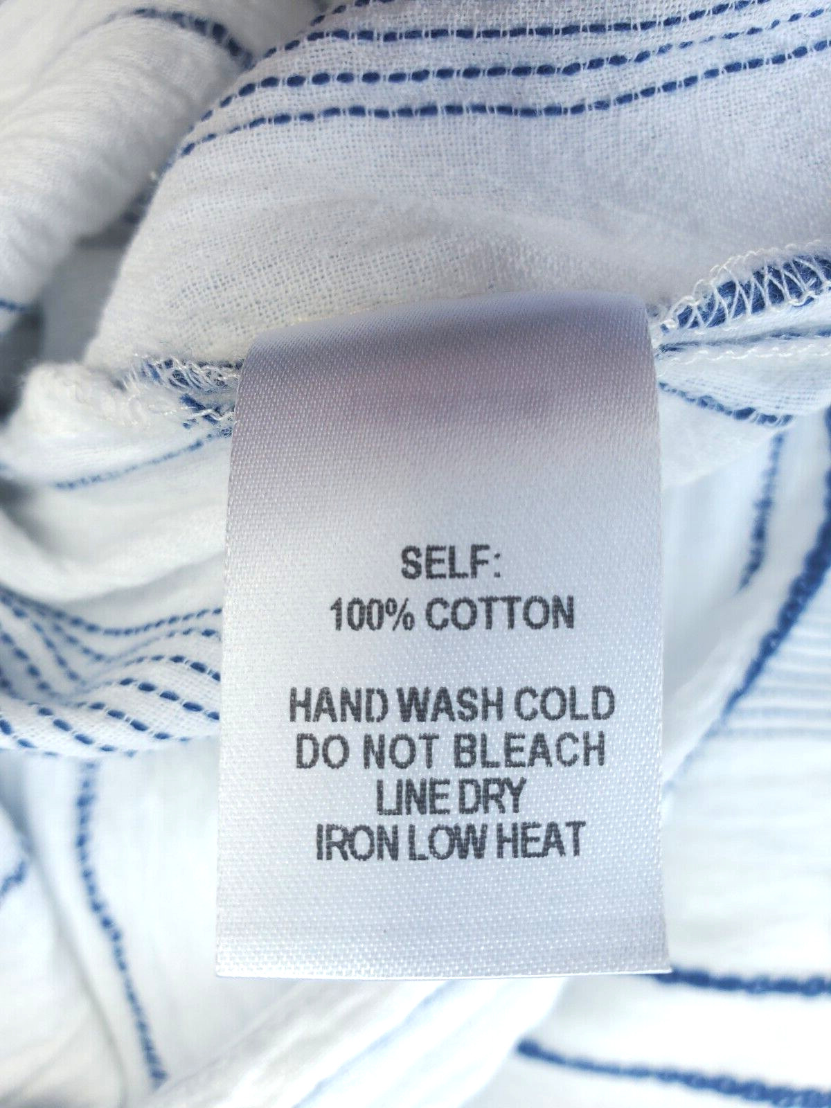 LULUS white & blue striped pullover maxi Dress medium TASSLES tied waist cotton