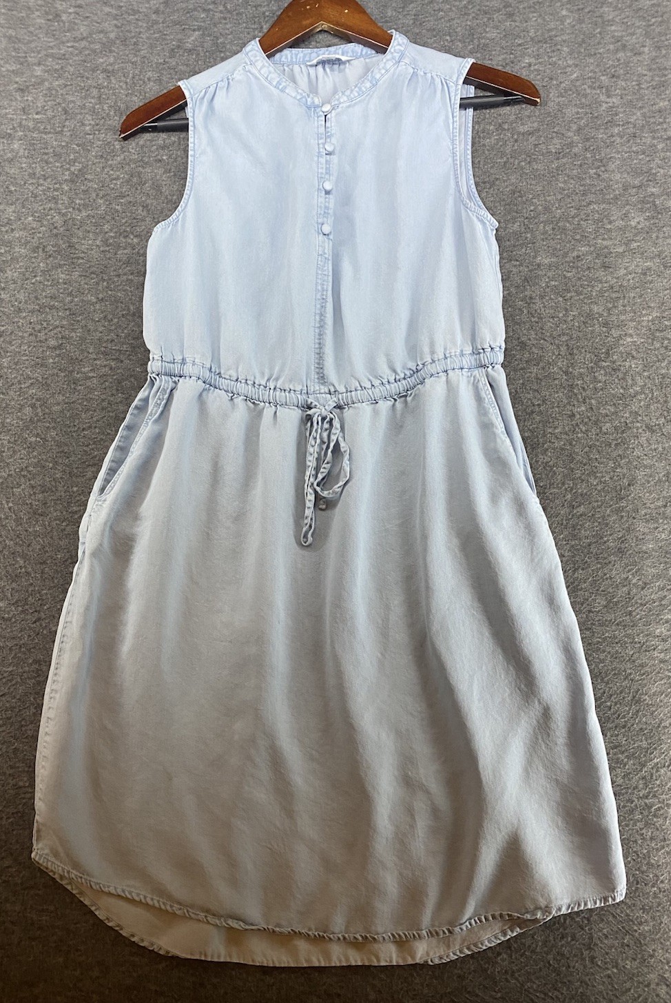 Time and Tru Sleeveless Button-Up Chambray Dress Size Small (4-6) SEE PICS