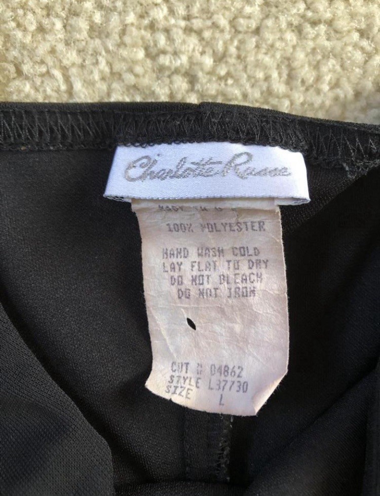 Women’s Large Black Charlotte Russe Spaghetti Strap Dress (Knee Length)