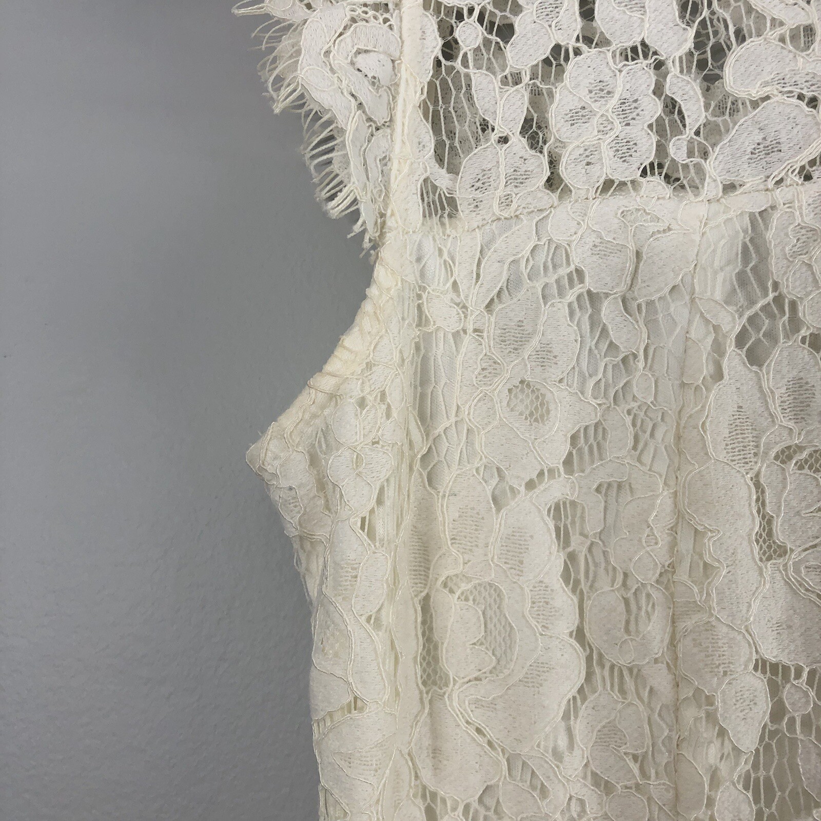 Storia Brianne Size Medium Short Wedding Guest Party Dress Lace White Keyhole