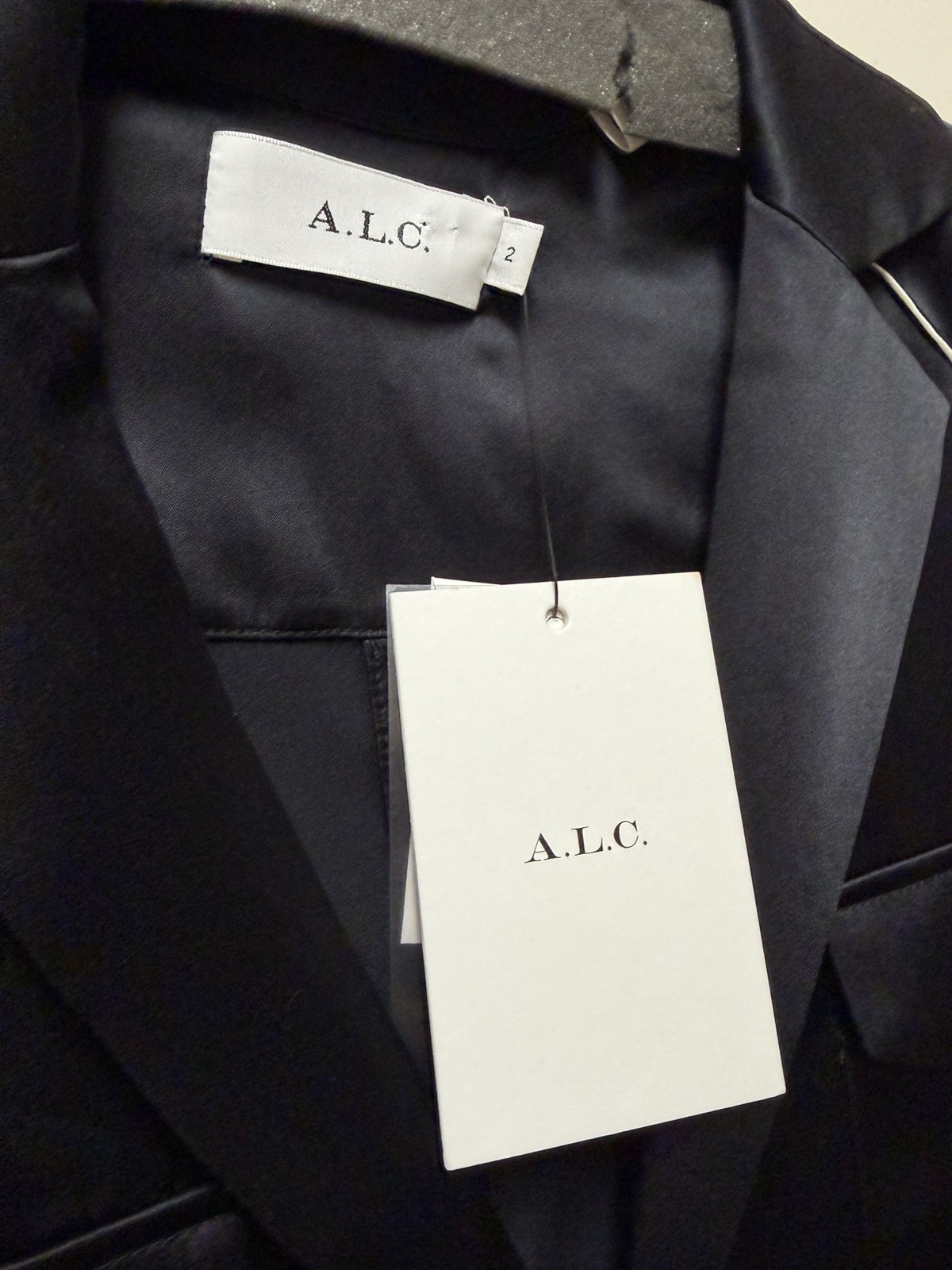 NWT ALC Rora Silk Blend Shirtdress Black $595 Sz 2