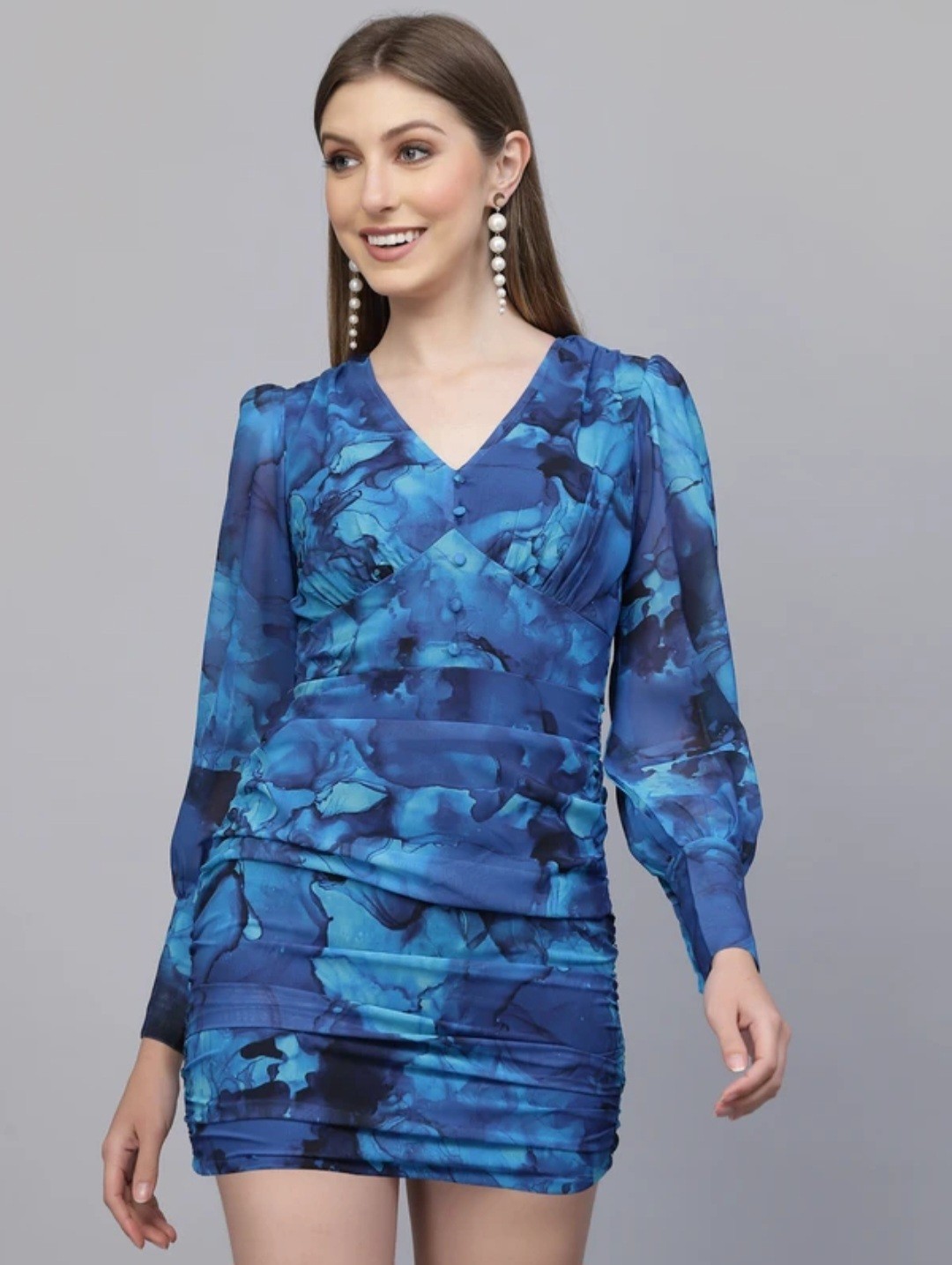 Women Bodycon Light Blue ,dark Blue Above Knee / Mid Thigh Length (S TO XL)