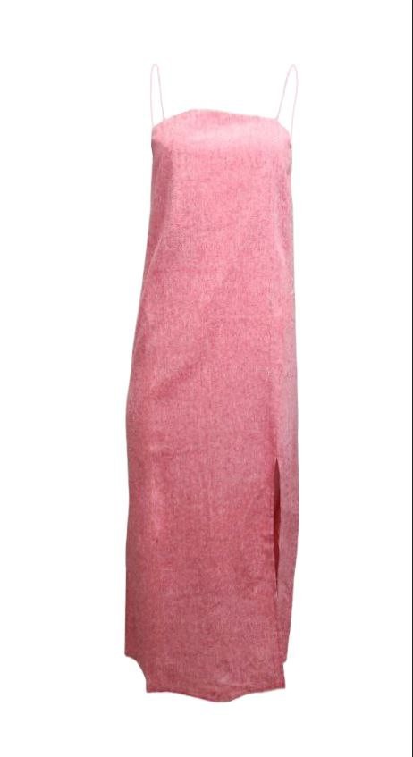 HoodLamb Women’s Red Spaghetti Strap Hemp Dress with Split 420 NWT