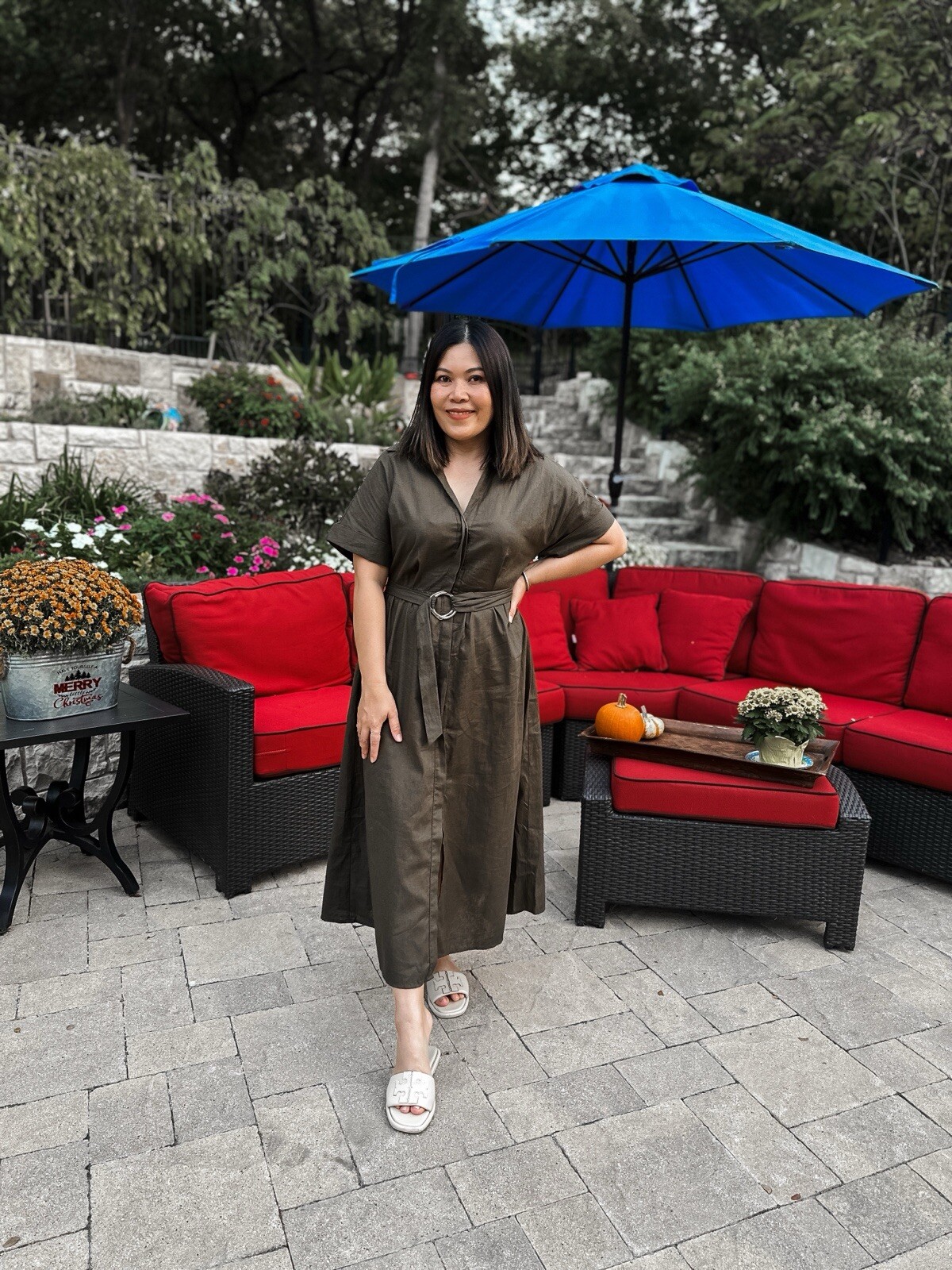 NWT_ZARA ss24 LINEN BLEND MIDI SHIRTDRESS Mid khaki | 8372/101_XS-2XL
