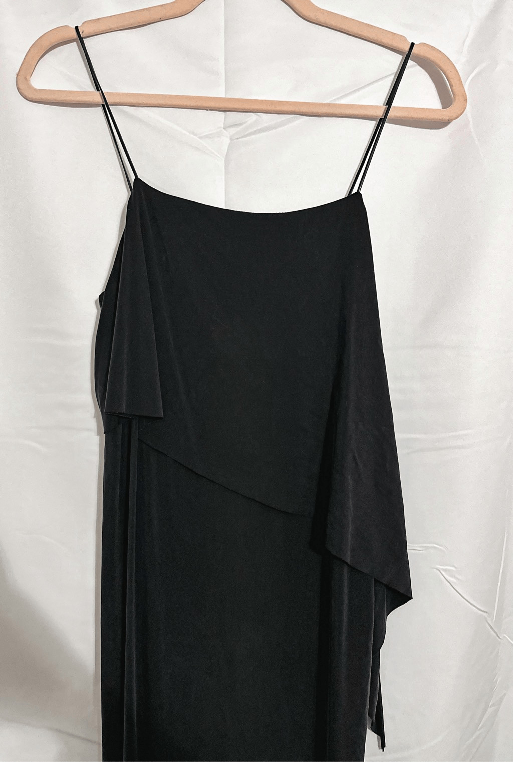 Sexy LBD- ultra thin leather spaghetti straps and bodycon dress