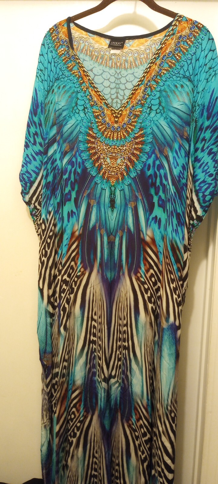 Salkas Woman’s Long, Colorful Caftan, One Size
