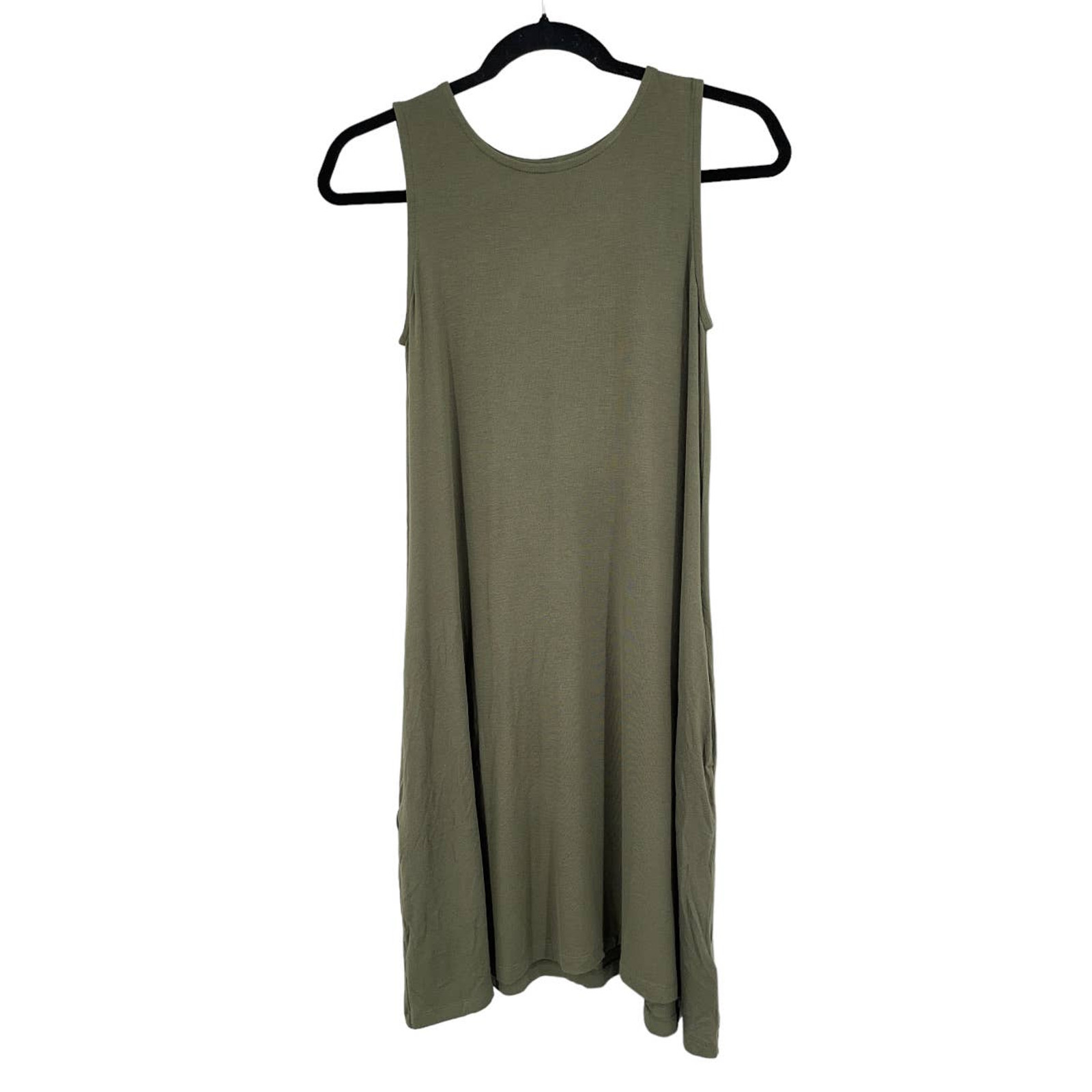 Caslon dress sleeveless swing olive size Small S