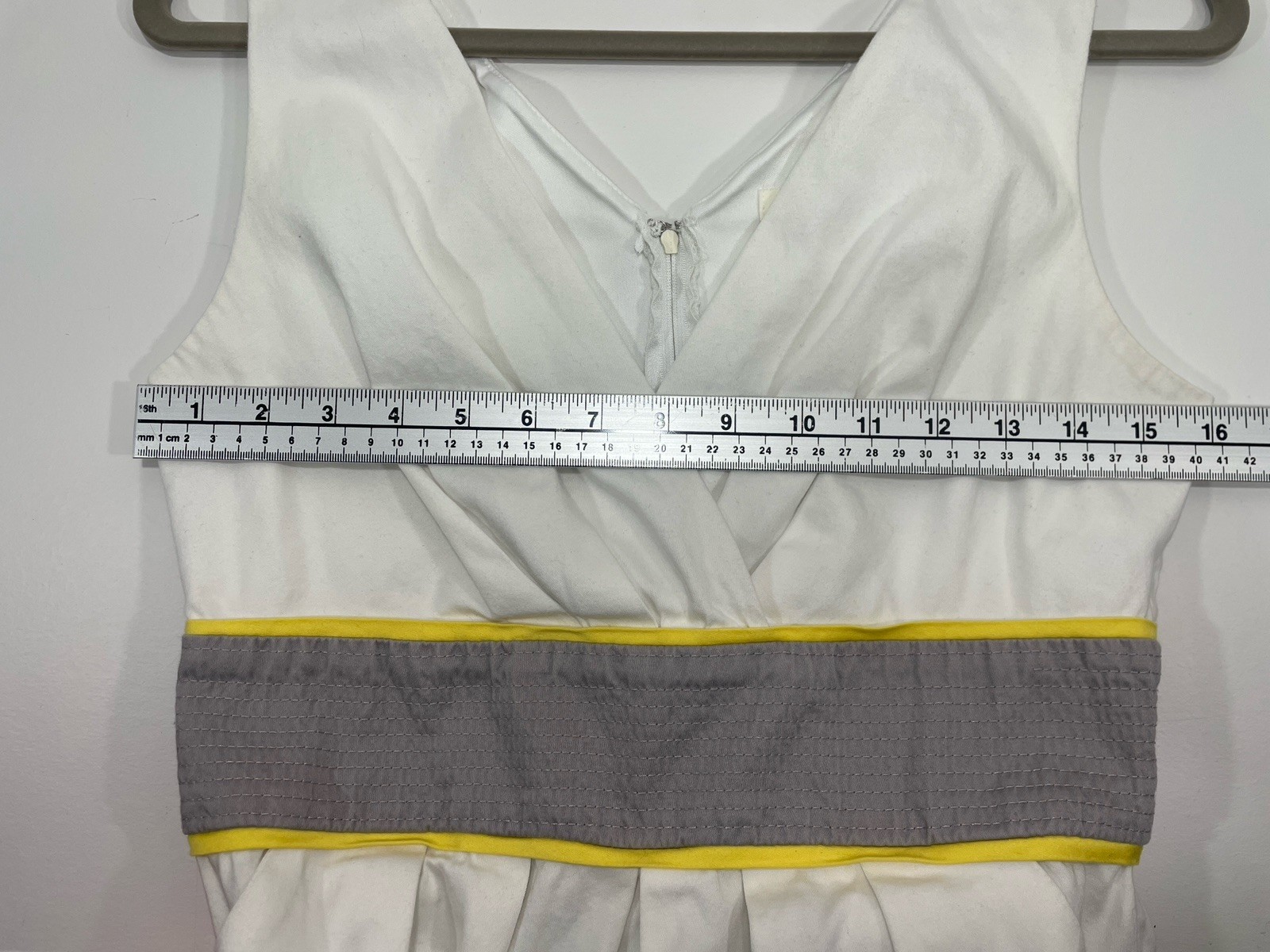 Corey P Multi Color Yellow Gray White Sundress Striped Cotton Dress Size 6