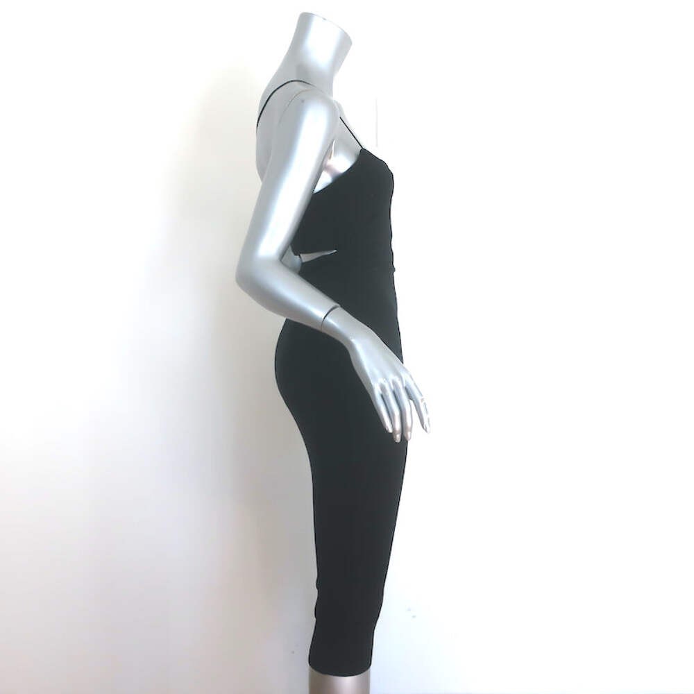 T by Alexander Wang Cutout-Back Midi Dress Black Stretch Jersey Size Small NEW