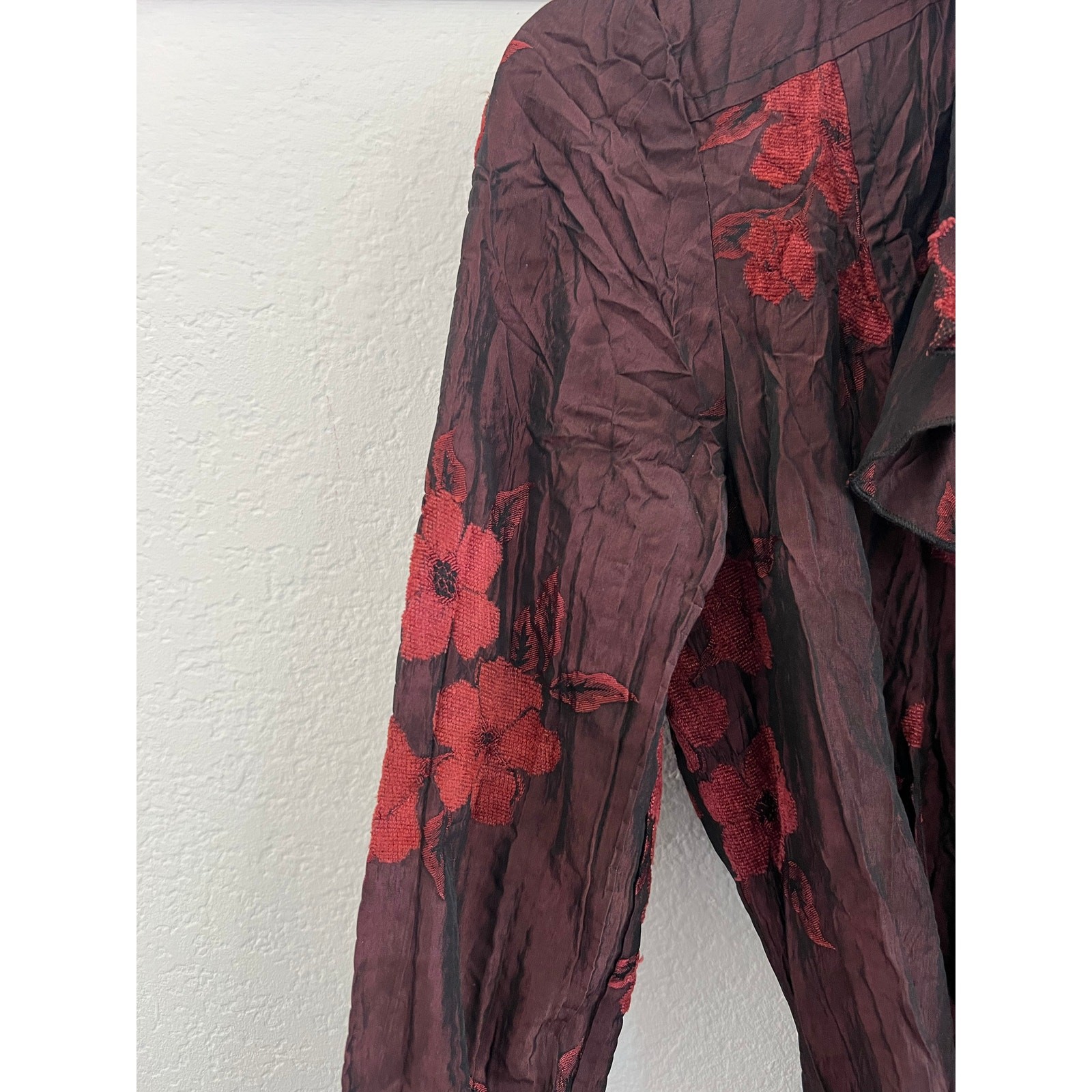 Alberto Makali Crushed Velvet Burnout Floral Mini Dress Small Whimsygoth Artsy