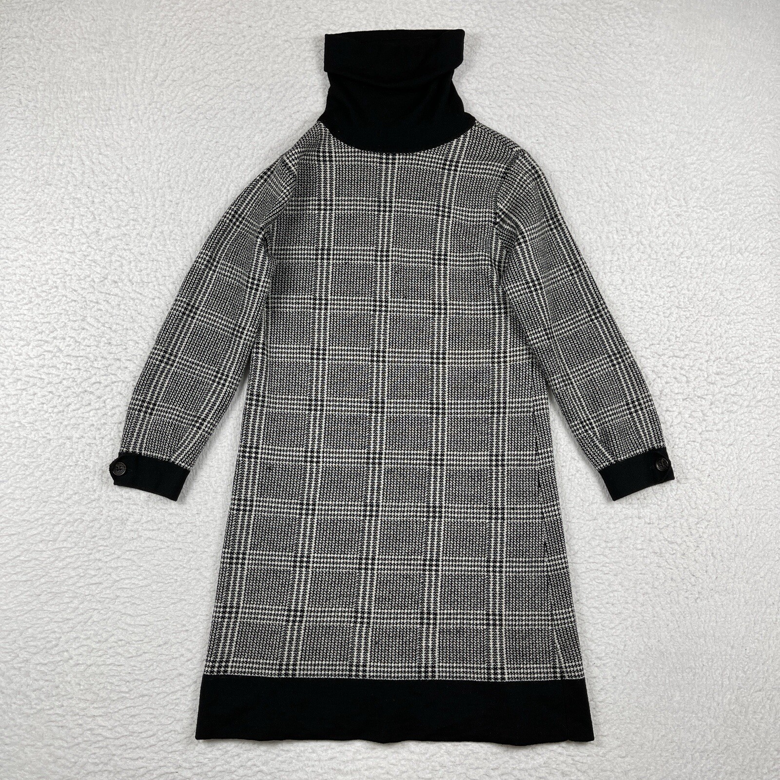 Peter Millar Dress Womens Small Black White Merino Wool Sweater Career Luxury