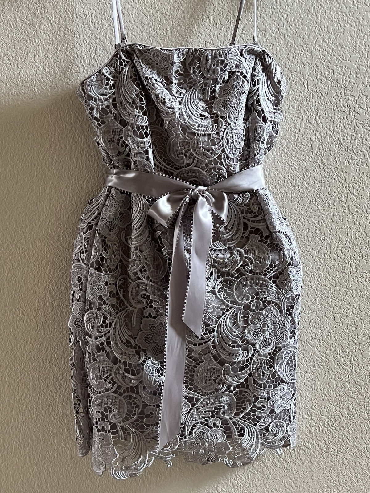 Classic silver Dress Evening Adrianna Papell Regular 12
