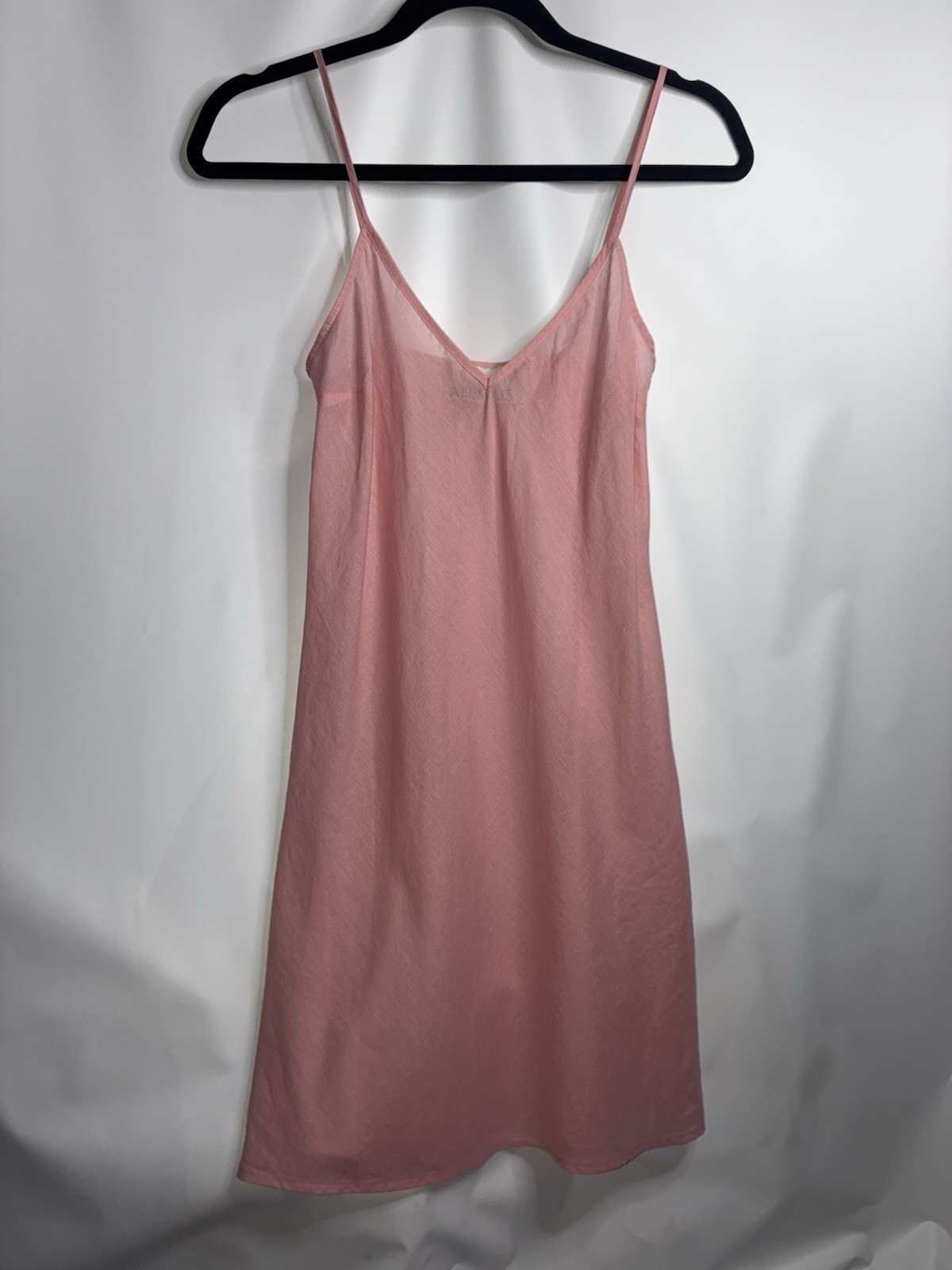 ALÉMAIS Slip Dress Size 4 Light Pink Sheer V-neck Thin Straps Summer Lightweight