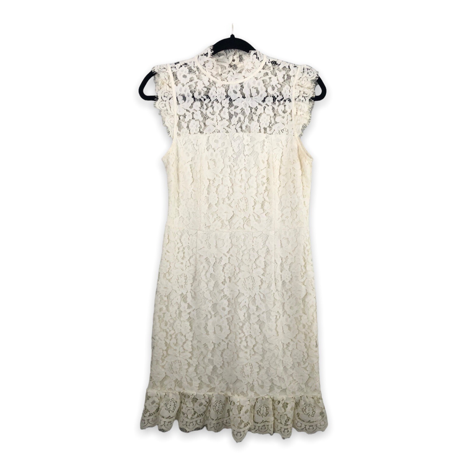 Storia Brianne Size Medium Short Wedding Guest Party Dress Lace White Keyhole