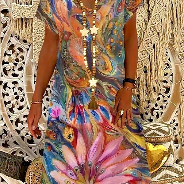 2XL Size 14/16 – Hawaiian Art Masterpiece Dress ✨New