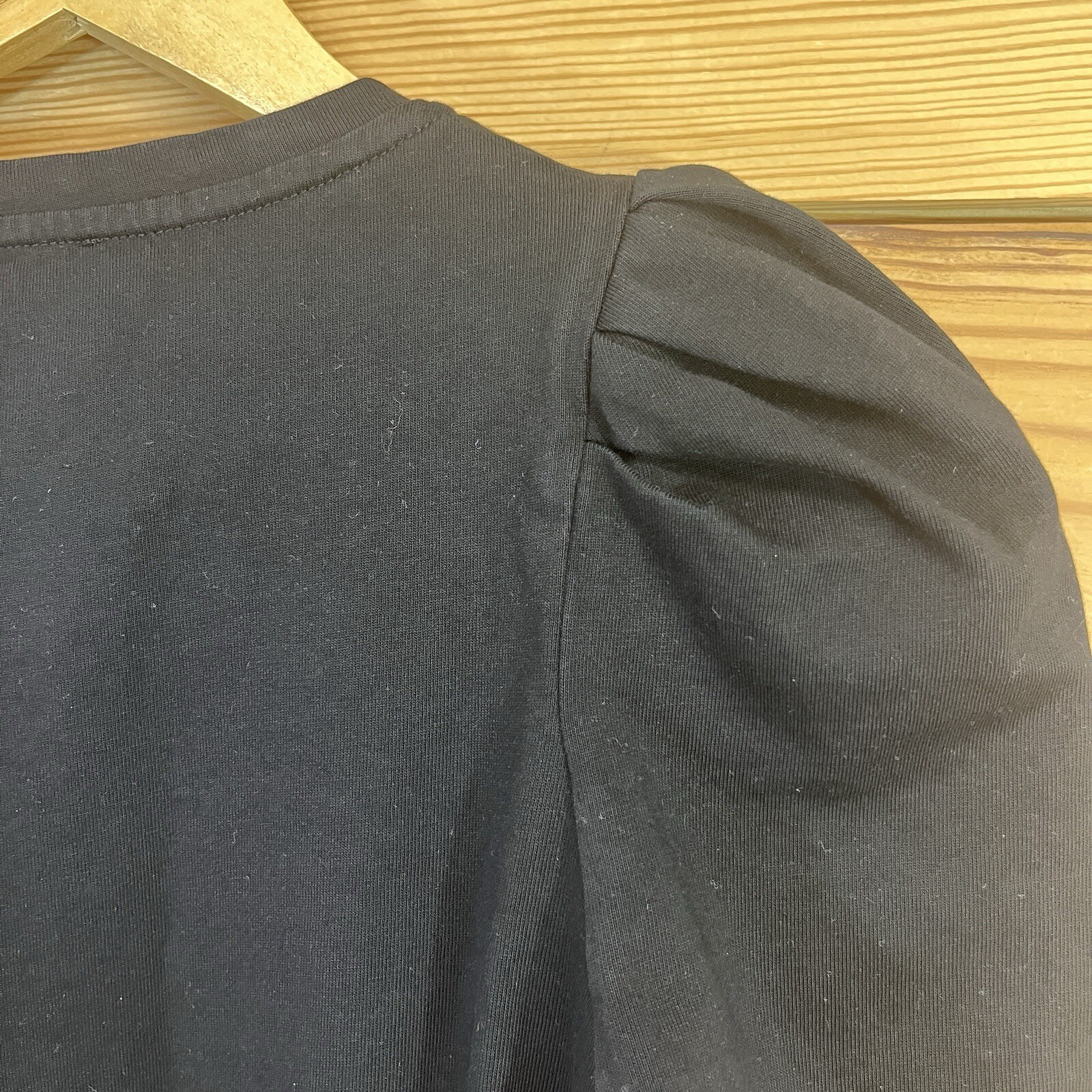 Pomander Place Dress XS Black Puffed Sleeve Shift T Shirt Stella Short B125