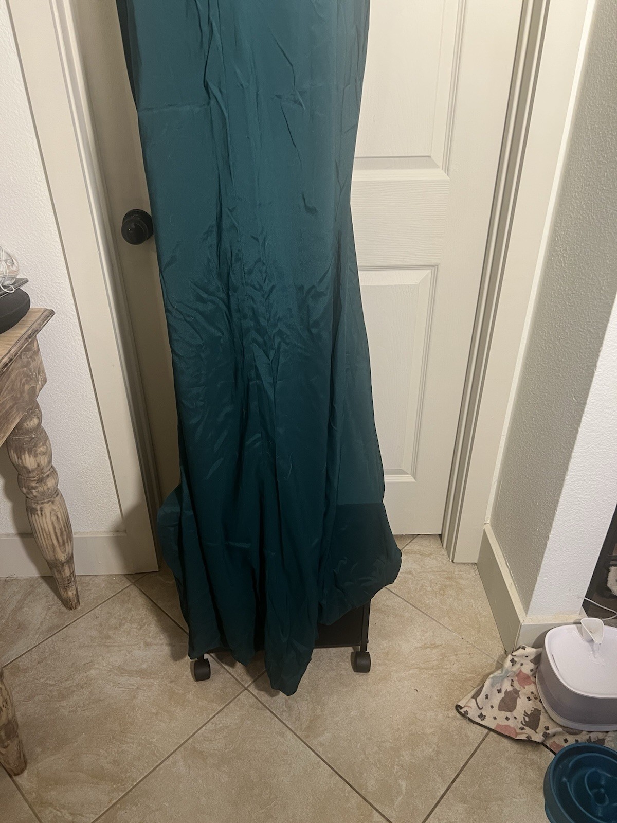 Ryanth Size 12 Floor Length Green Dress W/small Train NWT