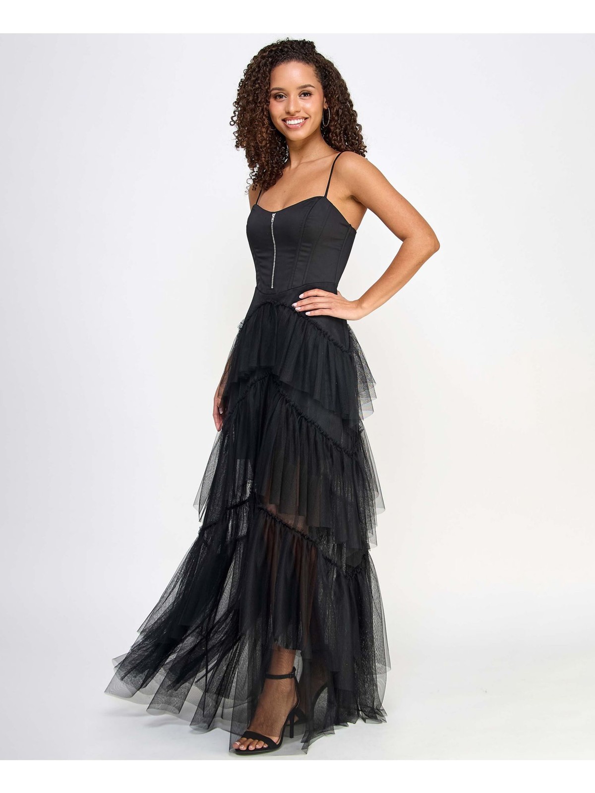 CITY STUDIO Womens Spaghetti Strap Full-Length Formal Gown Dress