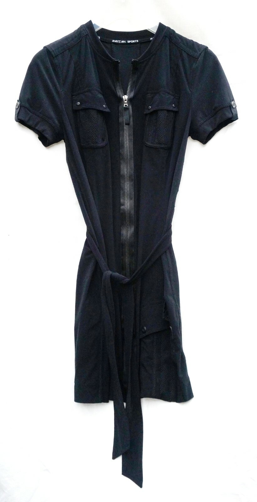 Summer dress black N3 belt Marc Cain sports 38 mesh dress tab