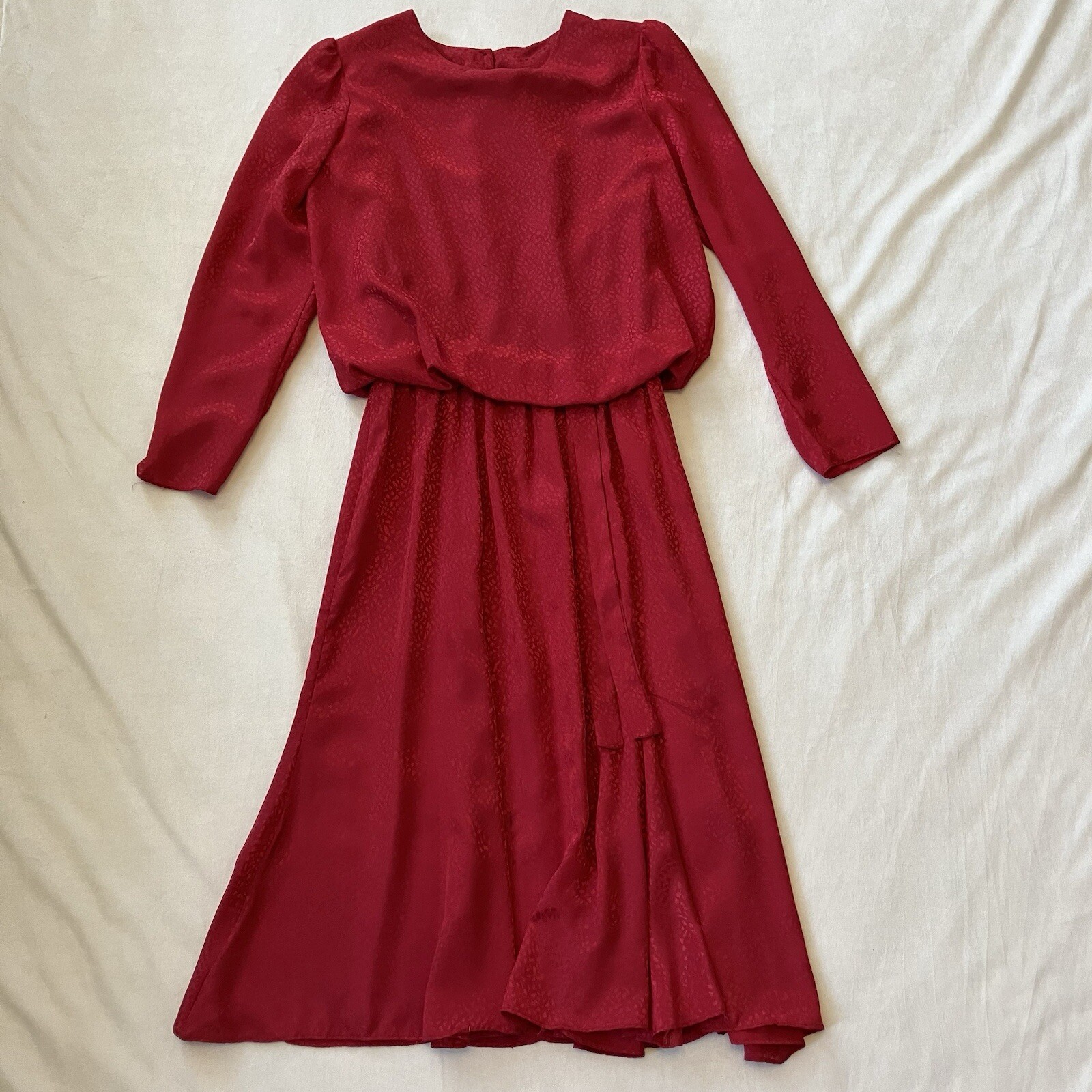 Breli Originals Women’sSz 14 Red Dress USA Union Made Large 70s Vintage EUC