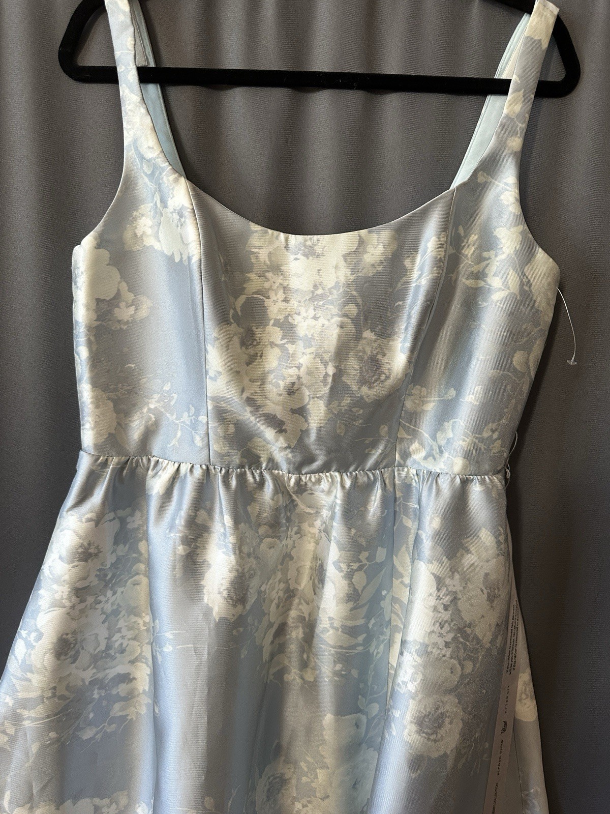 Dessy Collection Floral Satin Twill Gown,seraphina Floral,sz 16R,belted, New