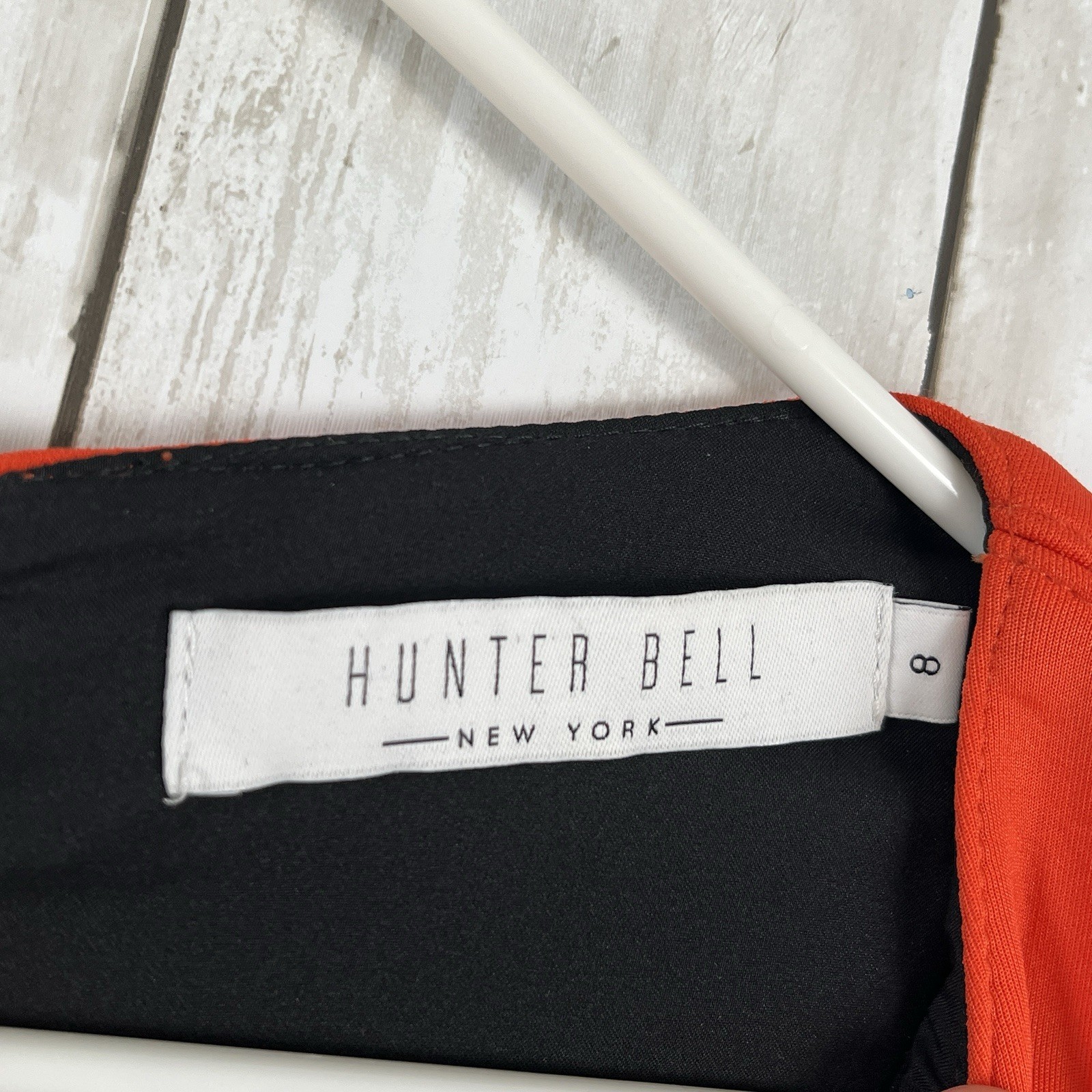NWT Hunter Bell Porter Cutout Sheath Dress Size 8 Orange Scuba Neoprene Bodycon