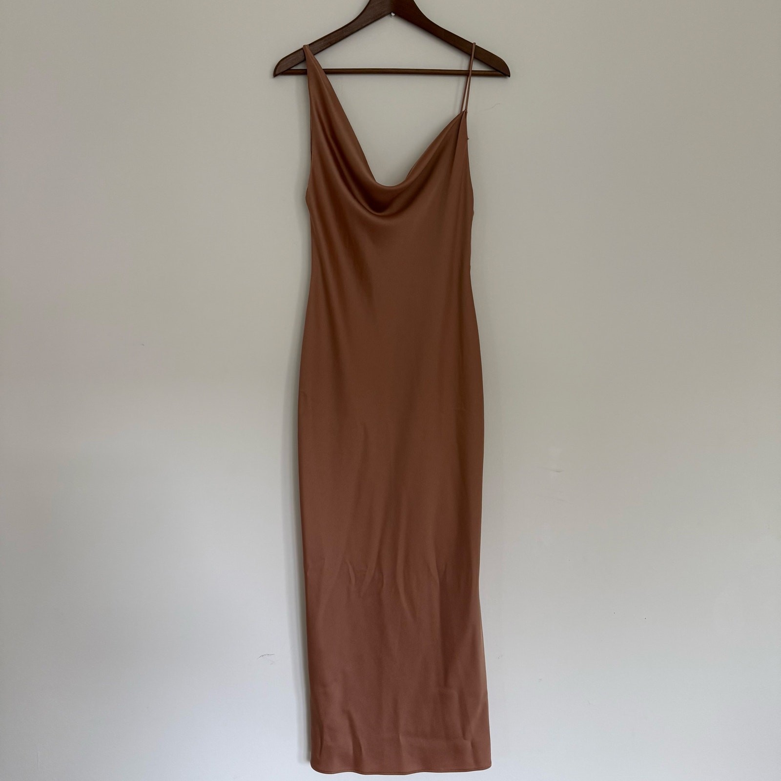 BHLDN August Satin Charmeuse Midi Dress Neutral Size US 8