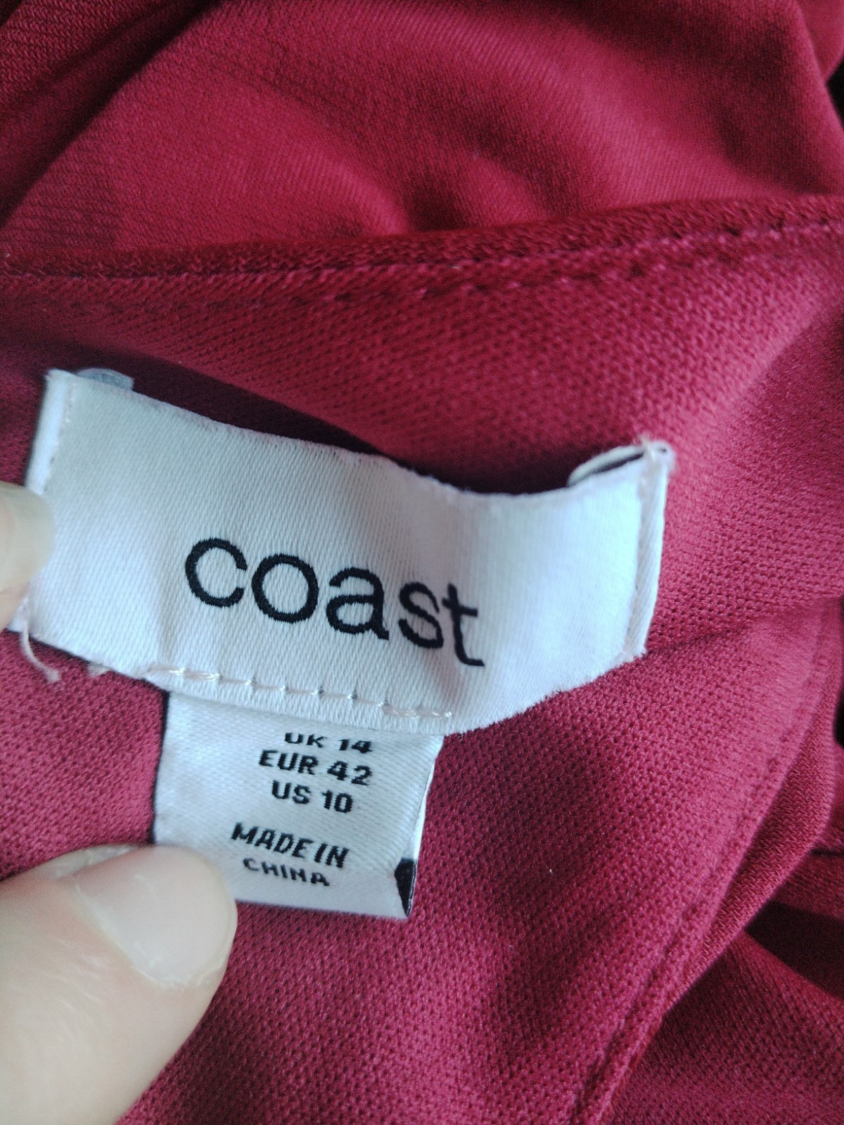 COAST Dress Sz 14 Red maxi prom long party wedding Guest Evening Ruched Cruise