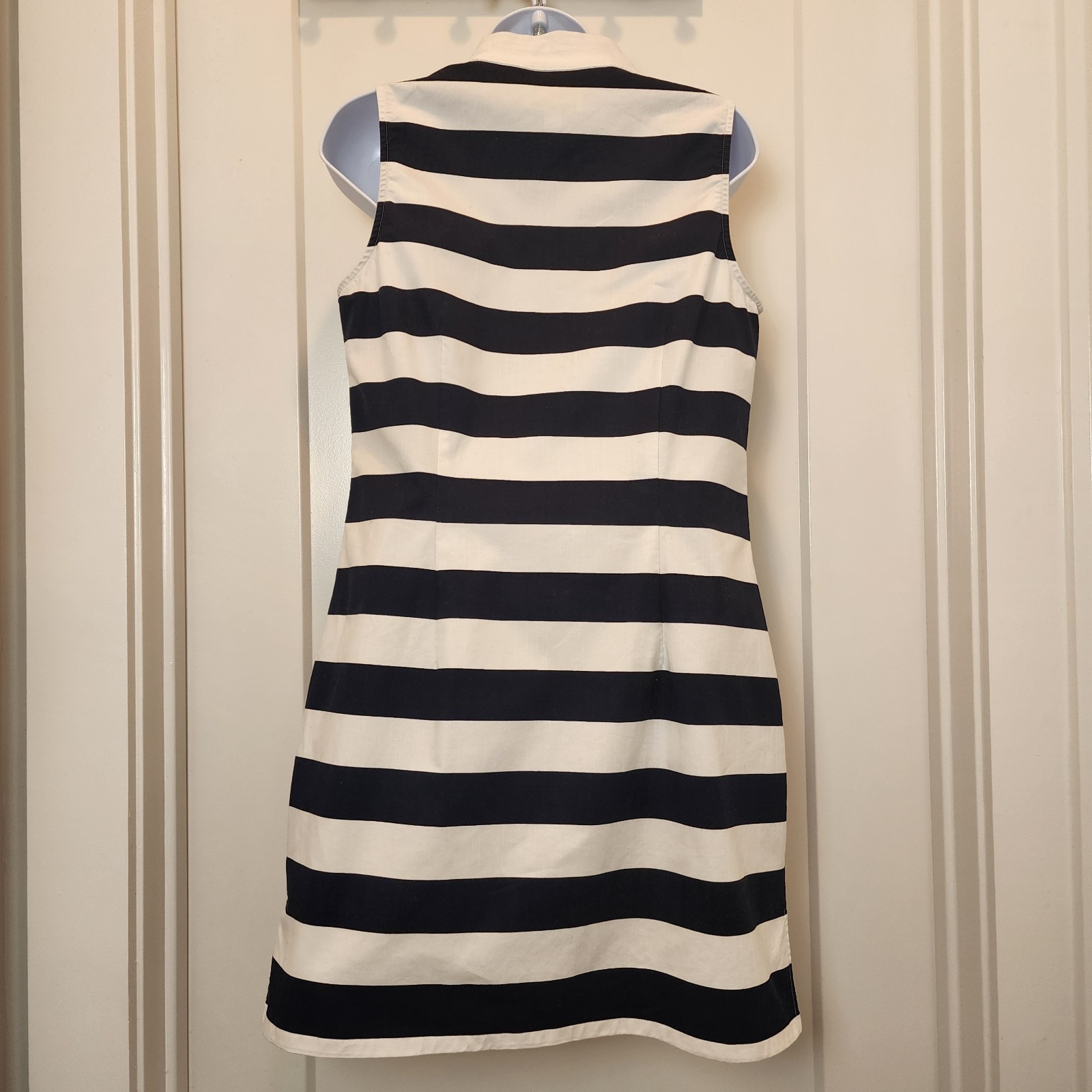 Sail to Sable Classic Tunic Dress Navy White Stripe Cotton M Coastal Preppy
